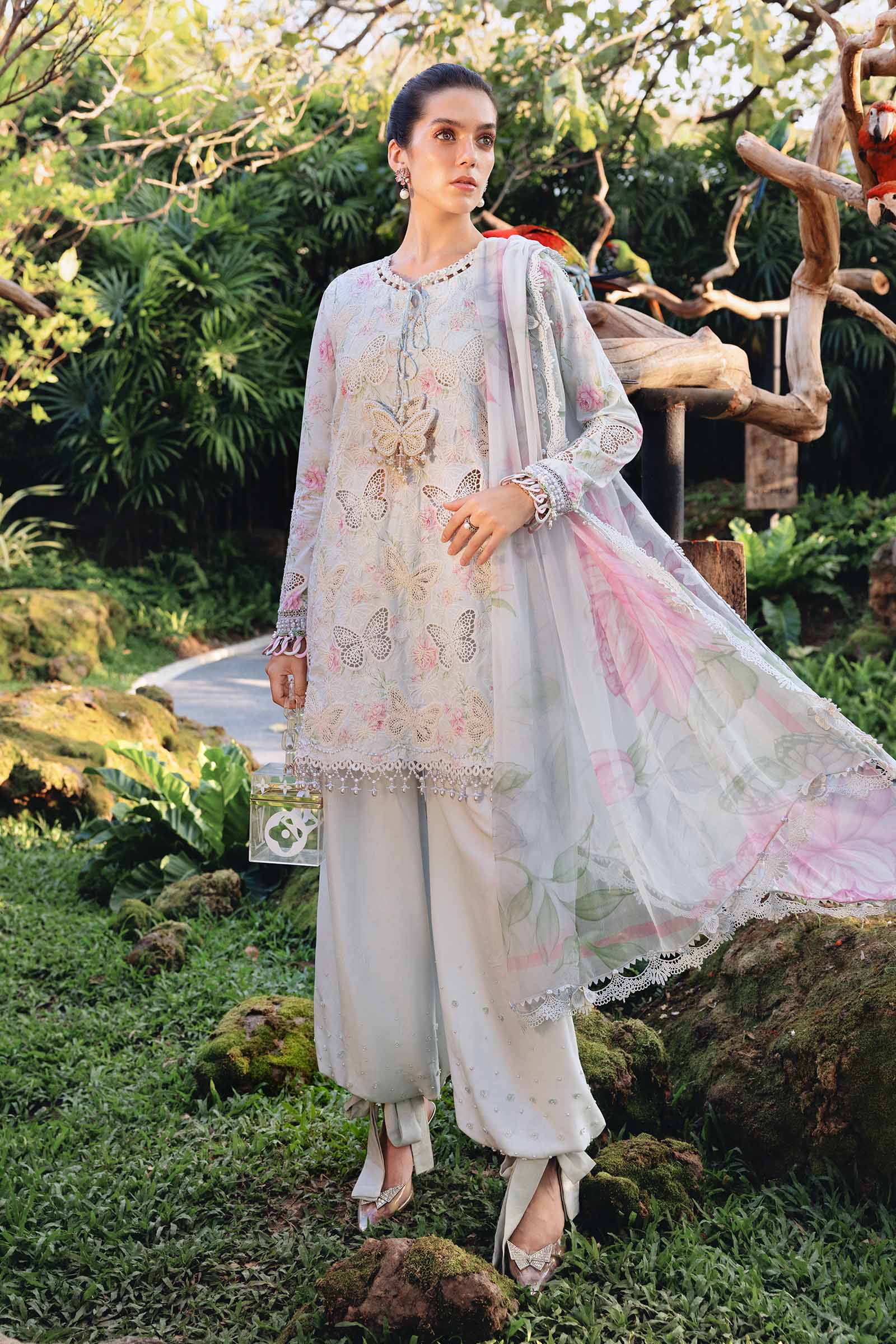 3 Piece Unstitched Embroidered Lawn Suit