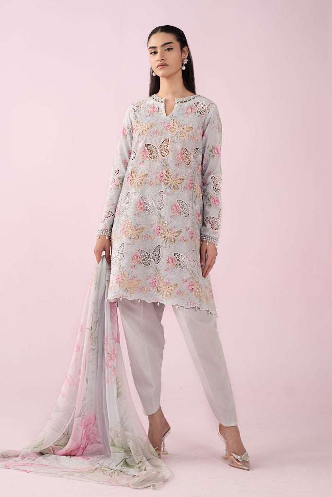 Maria B 3 Piece Embroidered Lawn Suit, view 1