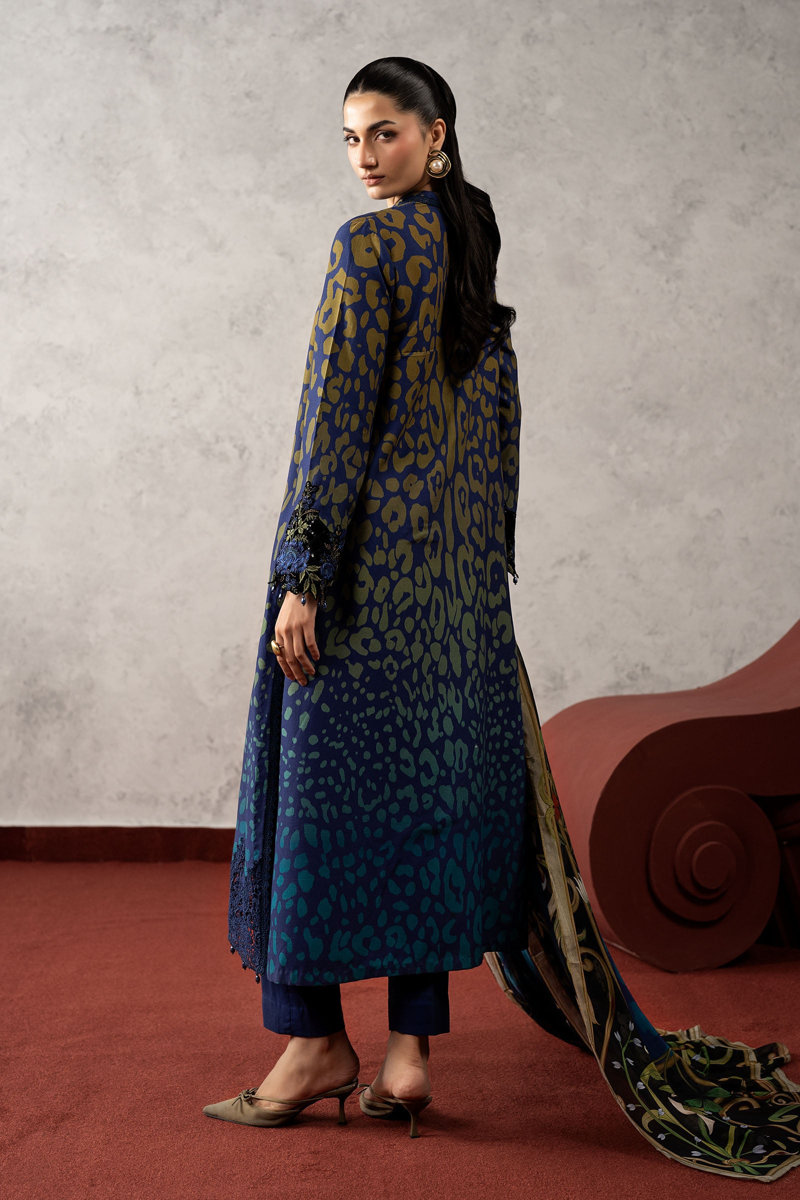 3 Piece Embroidered Linen Suit
