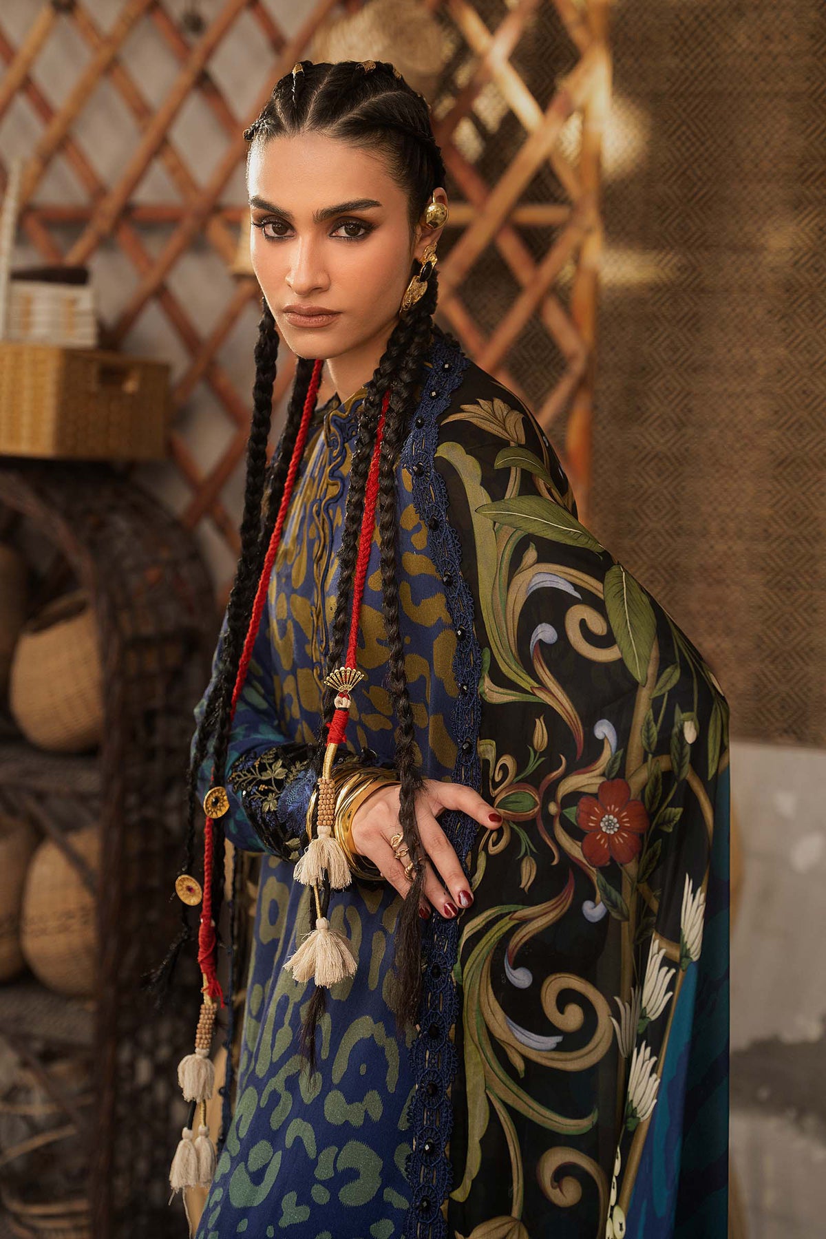 3 Piece Unstitched Embroidered Linen Suit