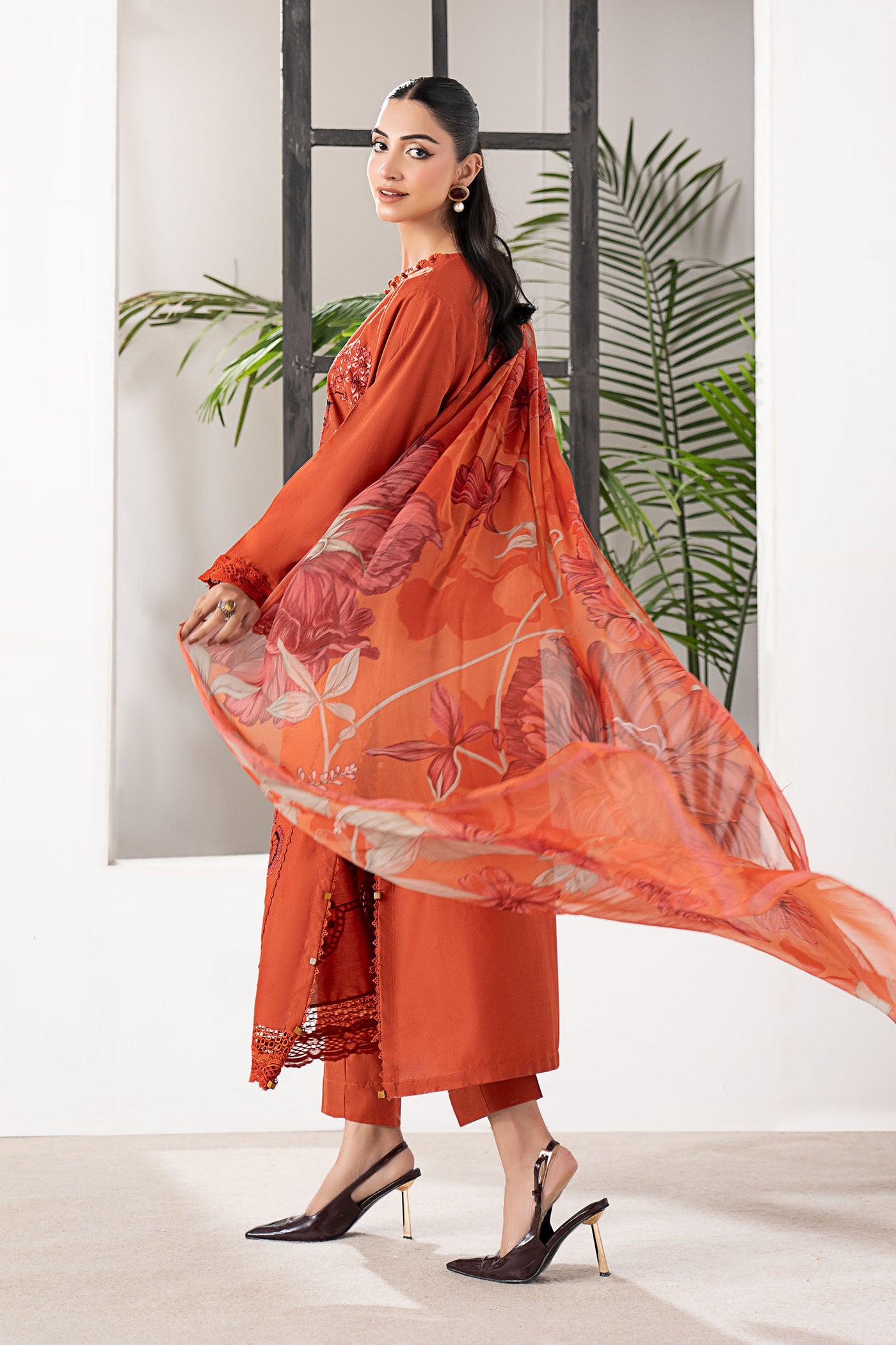 3 Piece Embroidered Cambric Suit