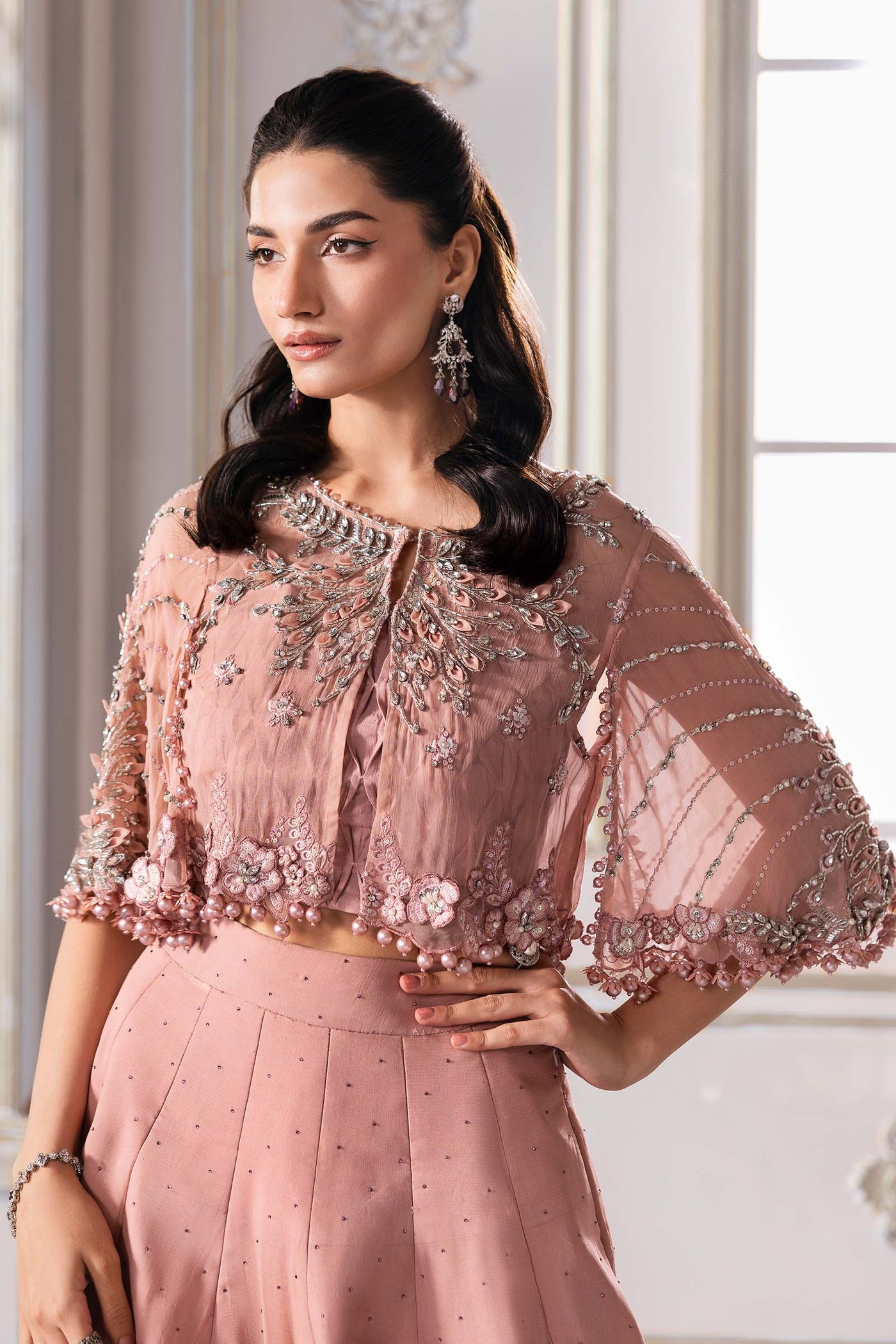 Unstitched Embroidered Chiffon Saree | BD-3001