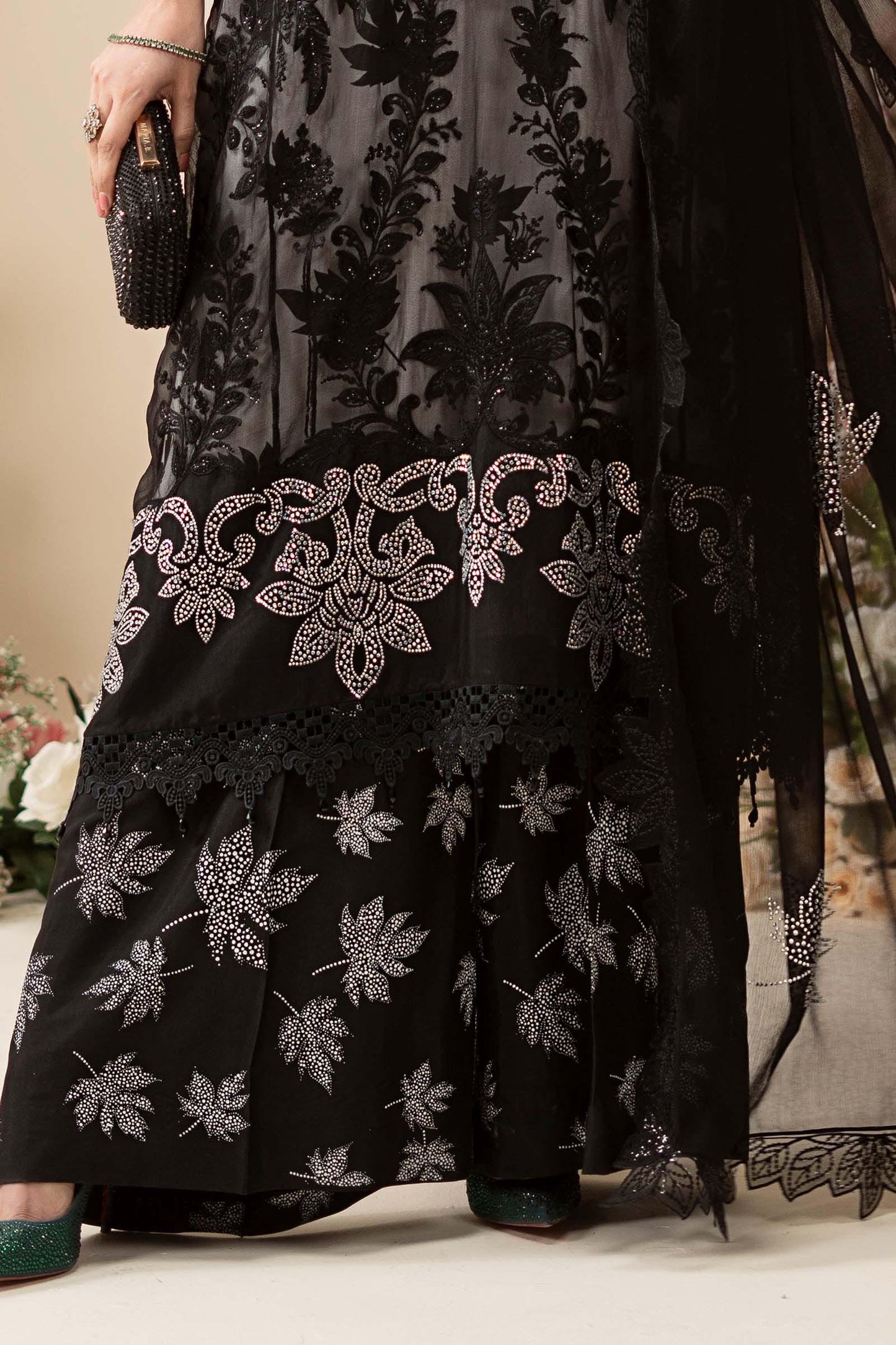 3 Piece Embroidered Chiffon Suit