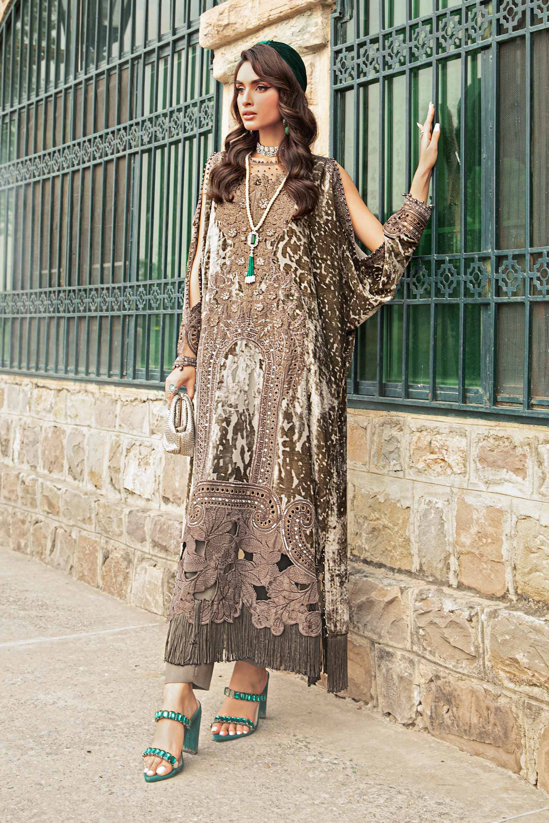 Karachi Maria B Linen Replica MARIA B NEW MEHROON 3D WORK LUXURY