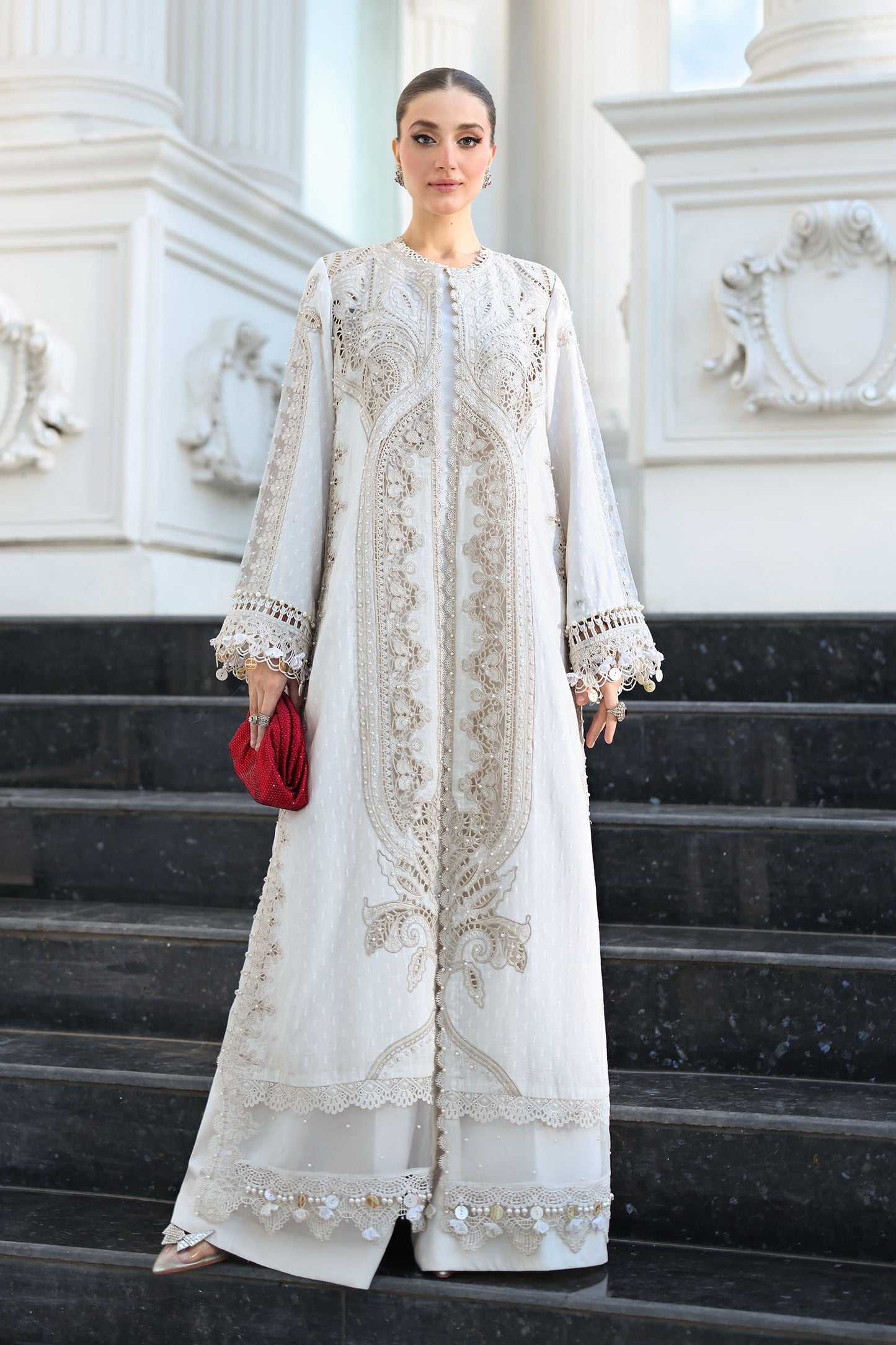 3 Piece Unstitched Embroidered Jacquard Lawn Suit