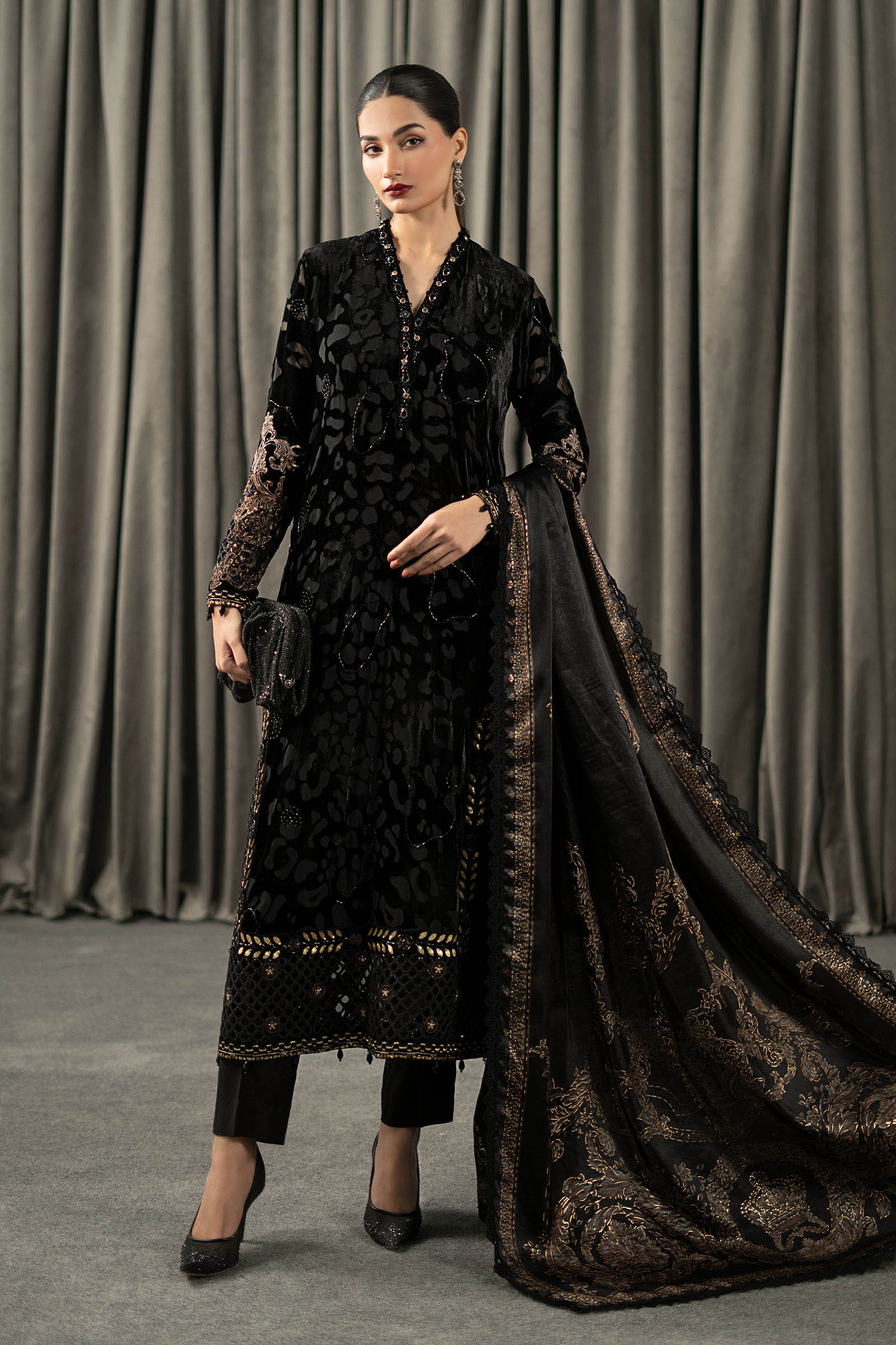 3 Piece Embroidered Palachi Suit