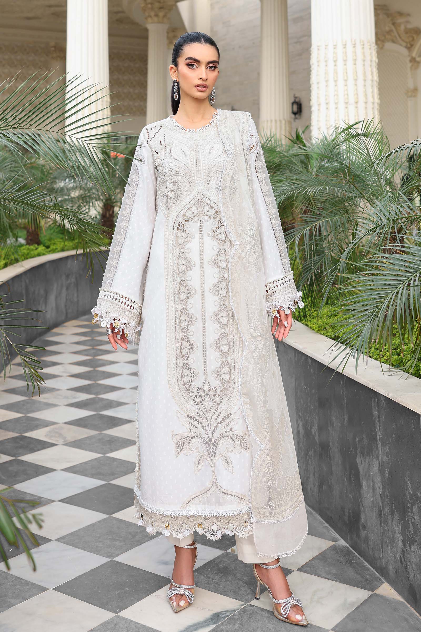 3 Piece Unstitched Embroidered Jacquard Lawn Suit