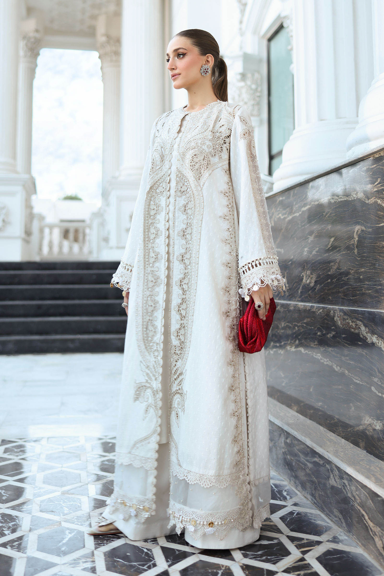 3 Piece Unstitched Embroidered Jacquard Lawn Suit