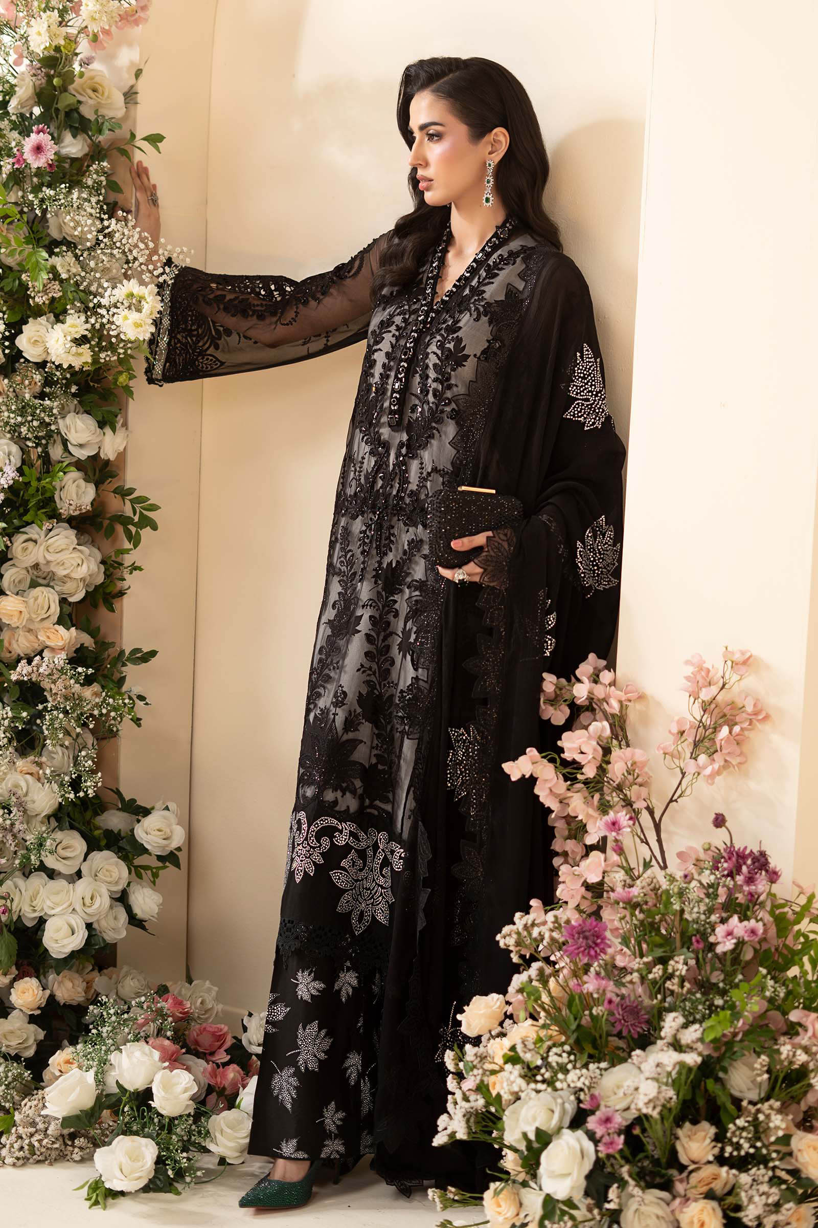 3 Piece Embroidered Chiffon Suit