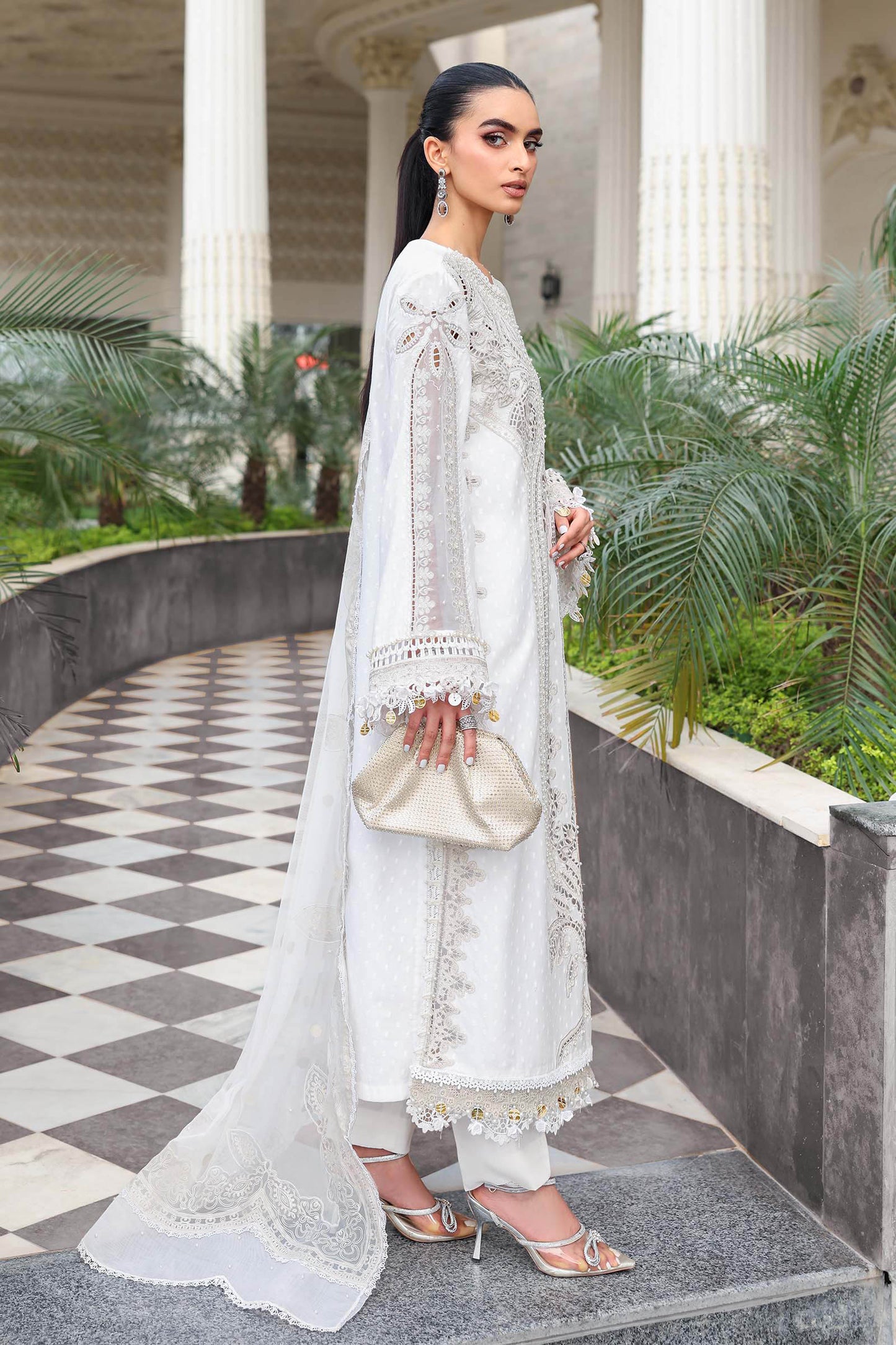 3 Piece Unstitched Embroidered Jacquard Lawn Suit