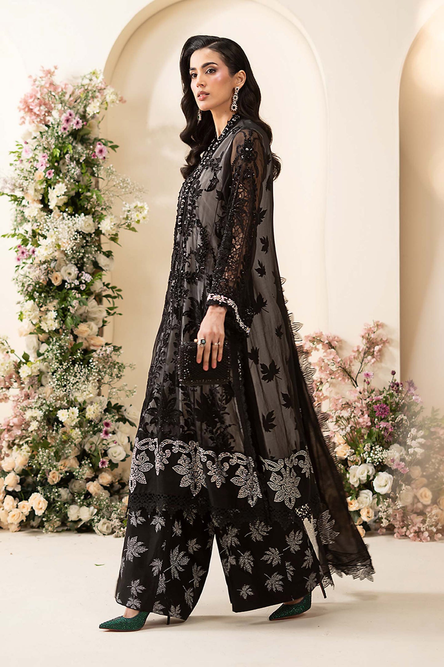 3 Piece Embroidered Chiffon Suit