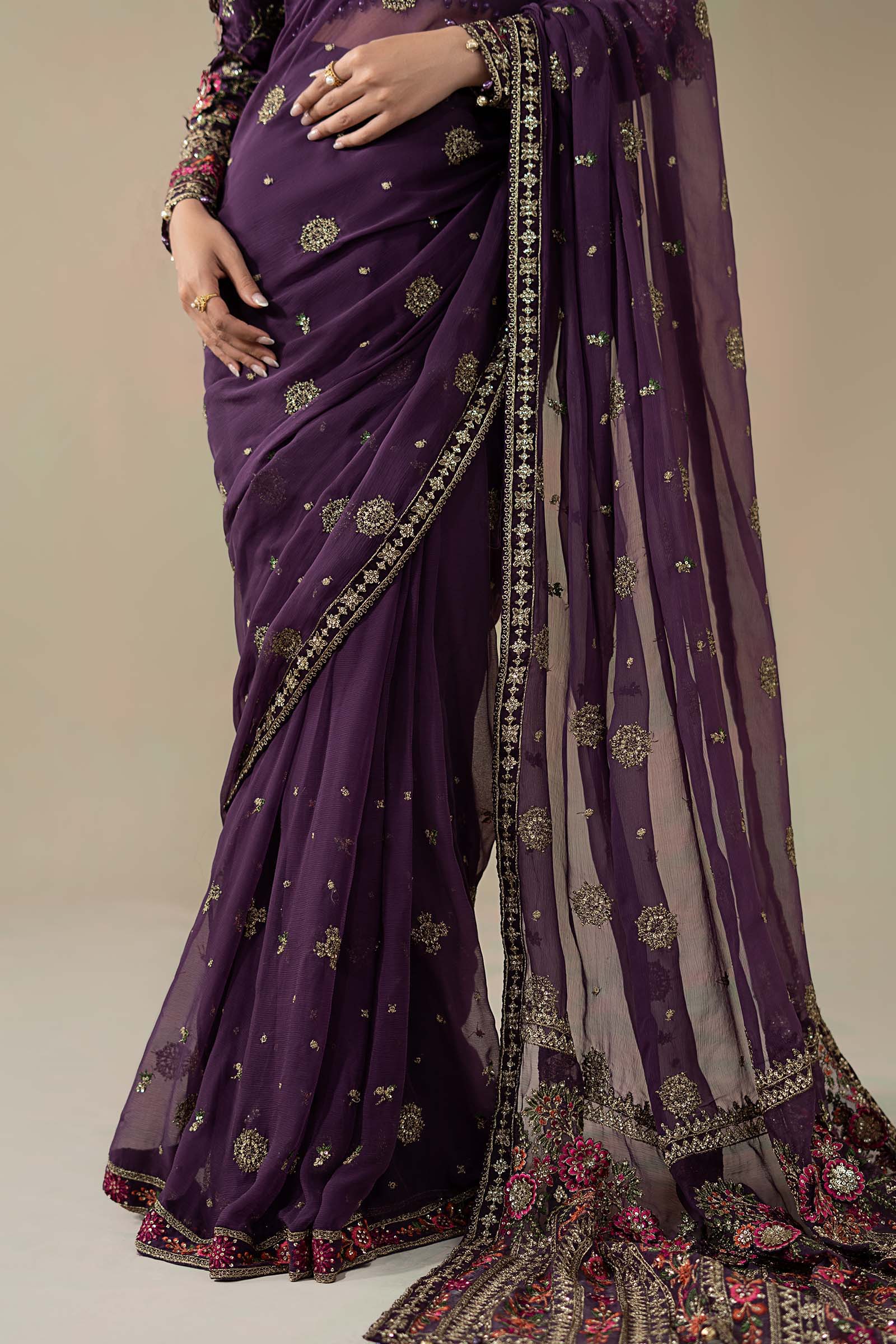Embroidered Chiffon Saree