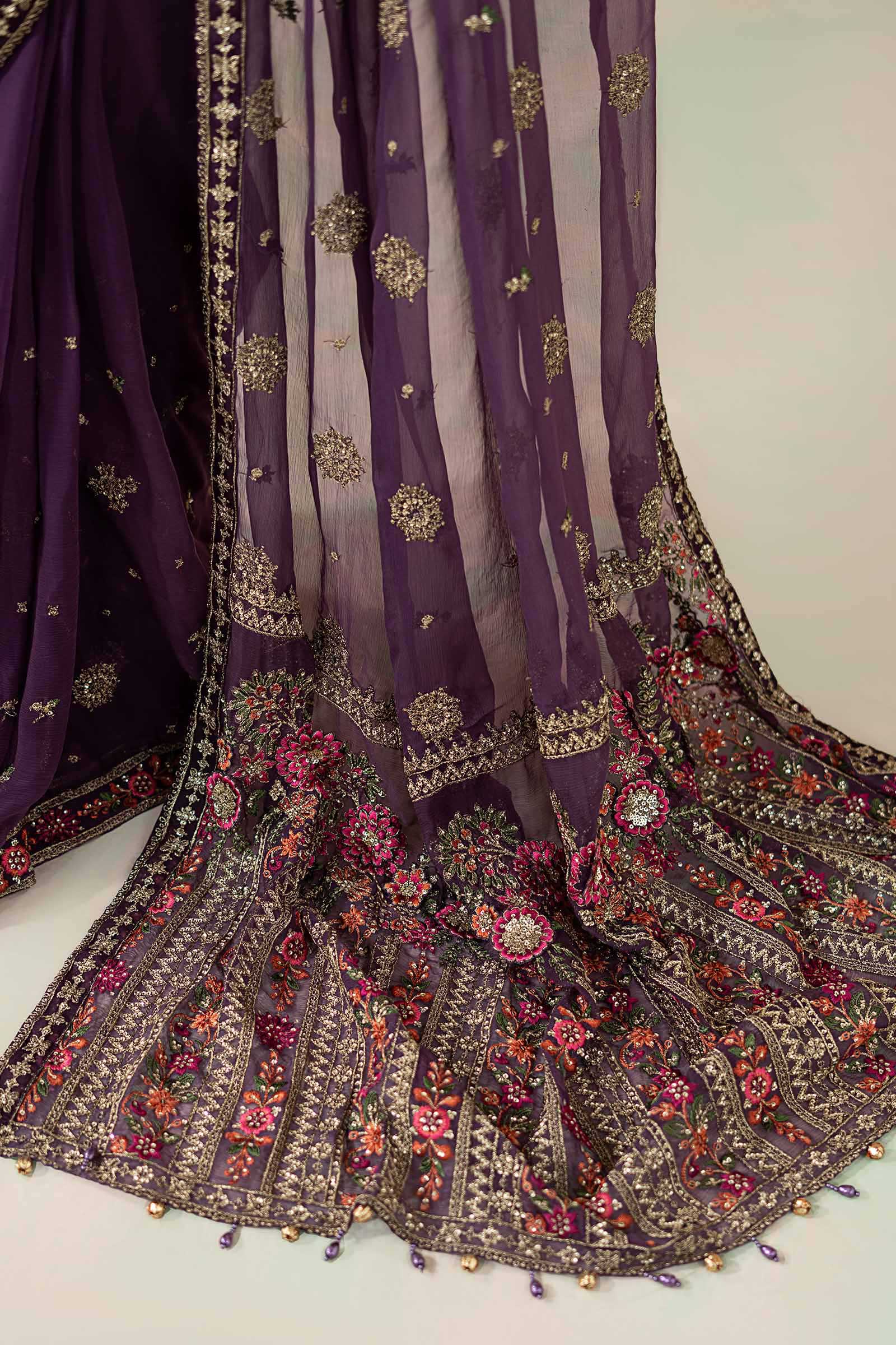 Embroidered Chiffon Saree
