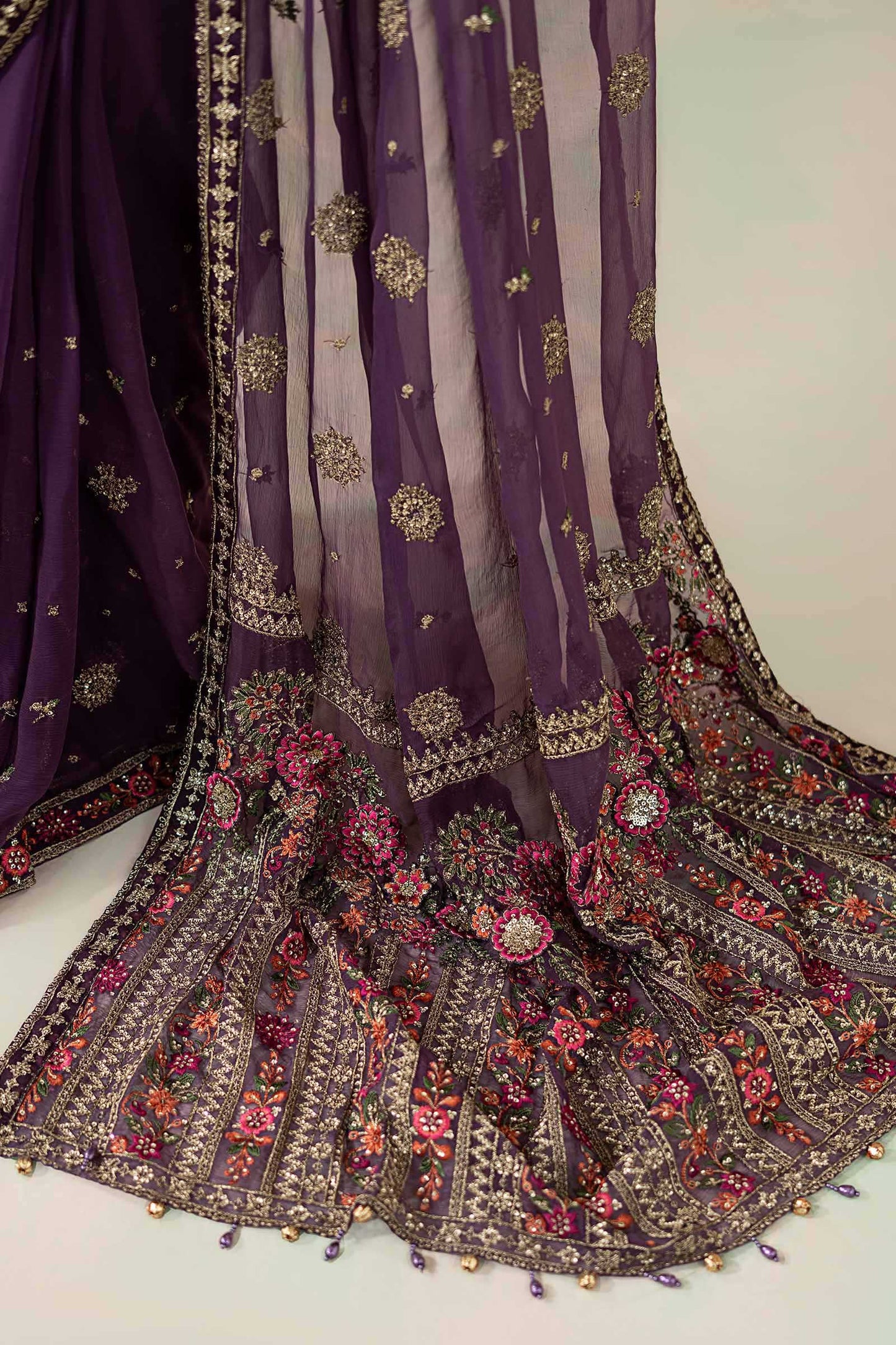 Embroidered Chiffon Saree