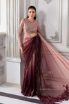 Unstitched Embroidered Chiffon Saree | BD-3001