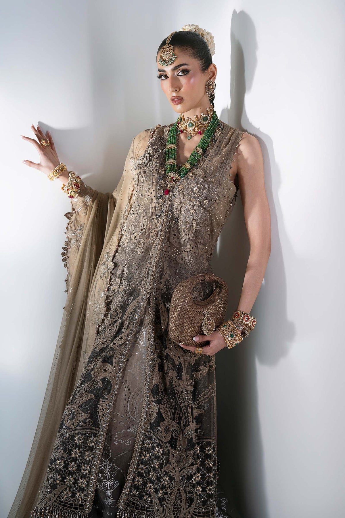 3 Piece Unstitched Embroidered Chiffon Suit