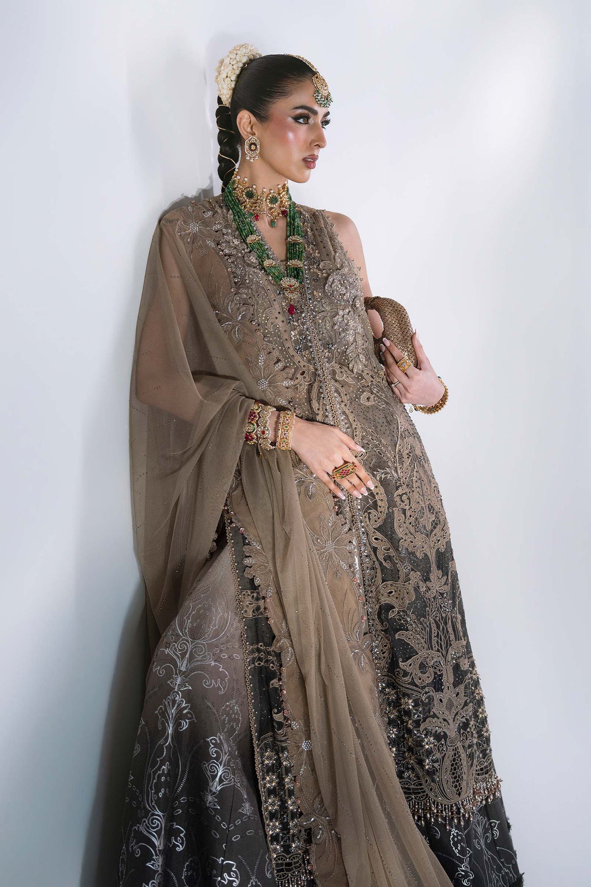 3 Piece Unstitched Embroidered Chiffon Suit