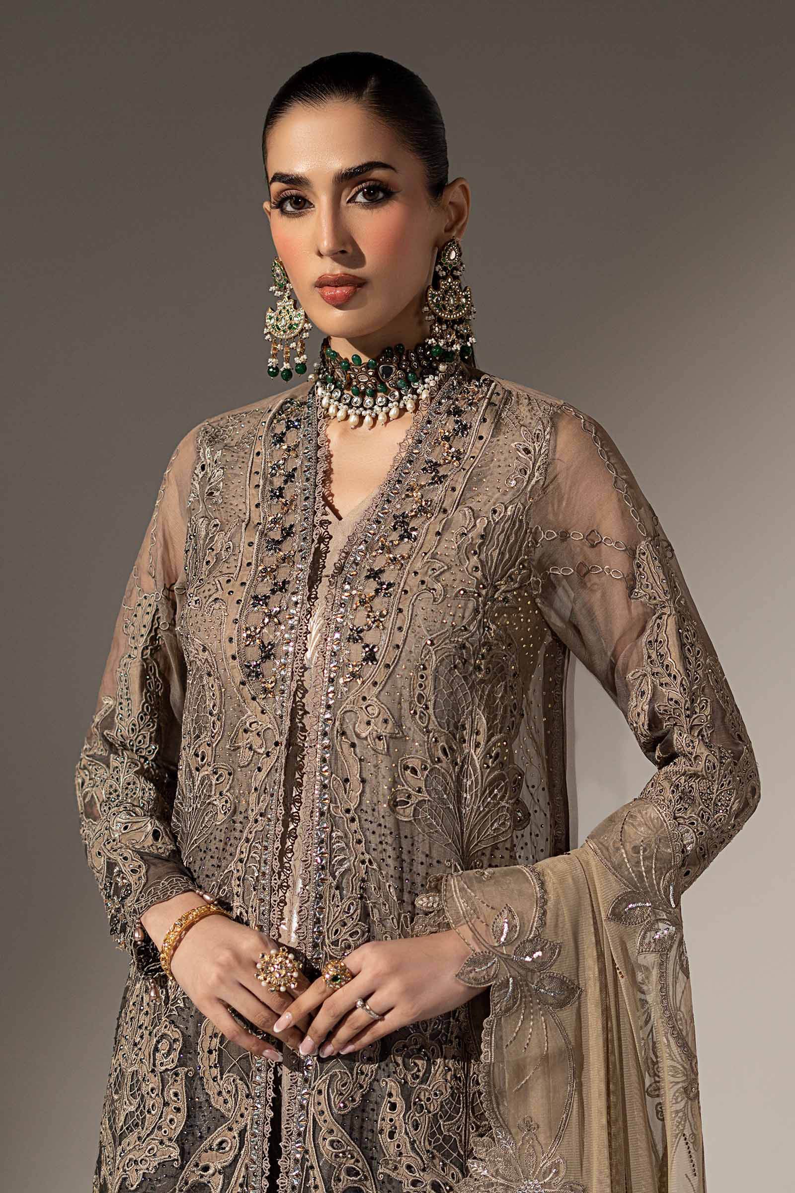 3 Piece Embroidered Chiffon Suit