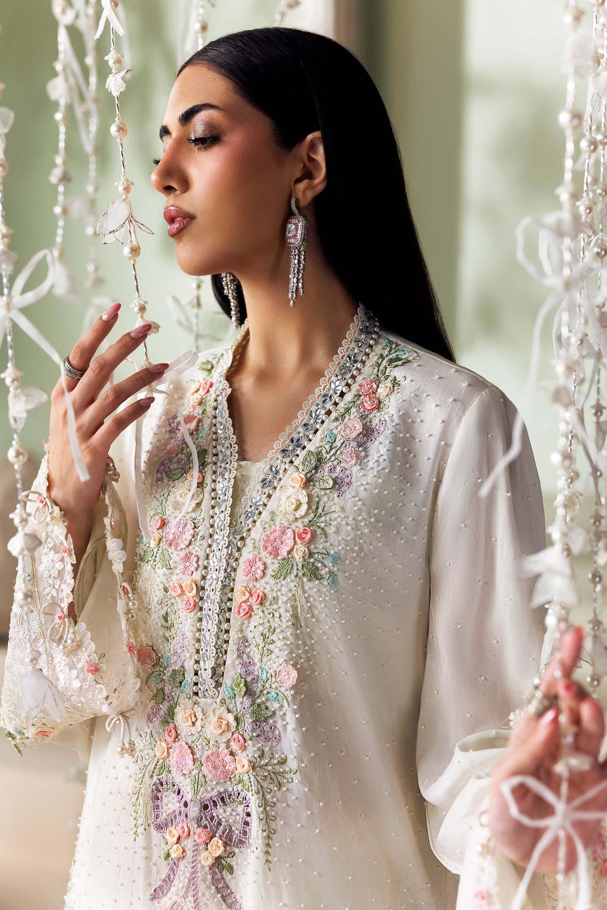 3 Piece Unstitched Embroidered Tusser Silk Suit