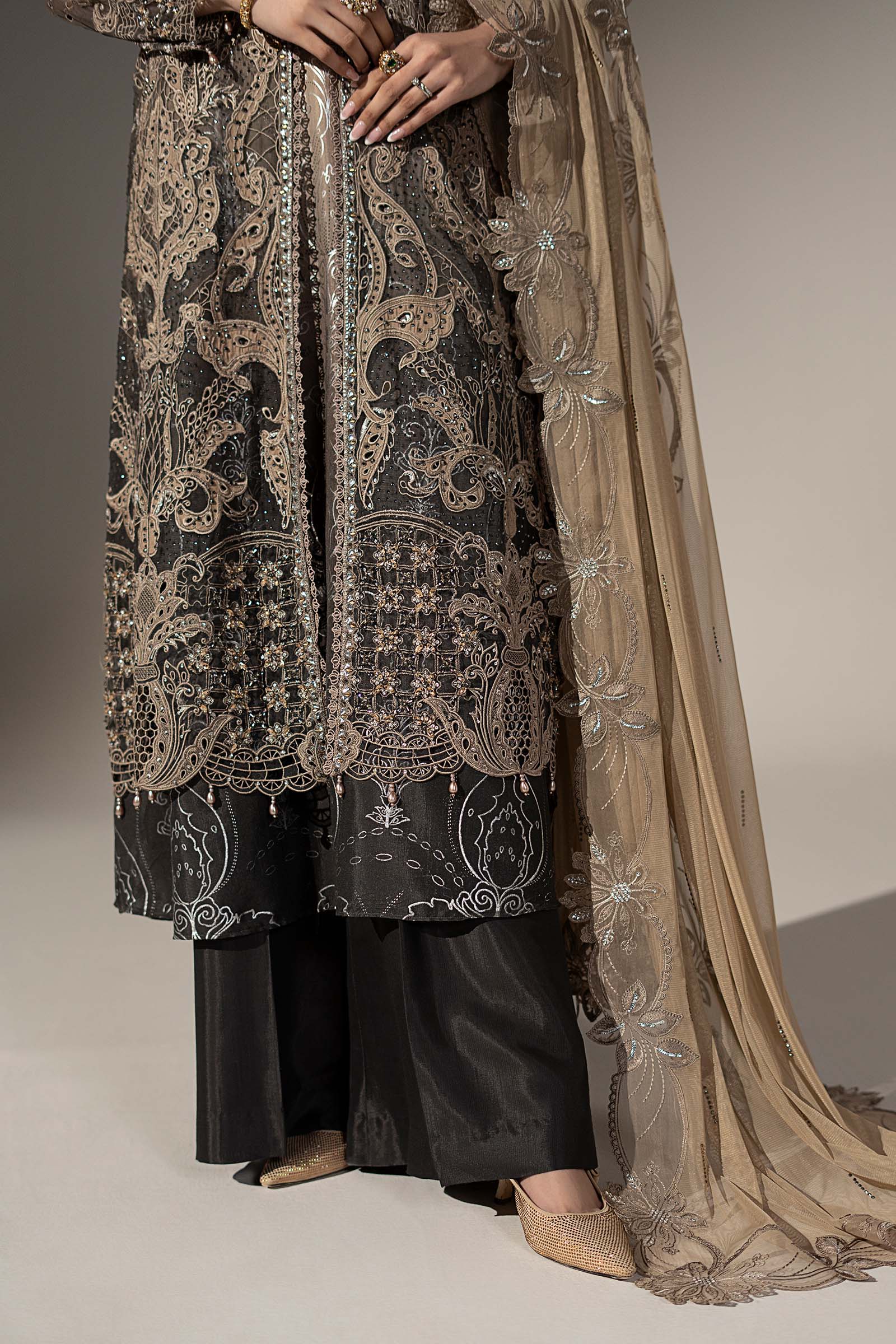 3 Piece Embroidered Chiffon Suit