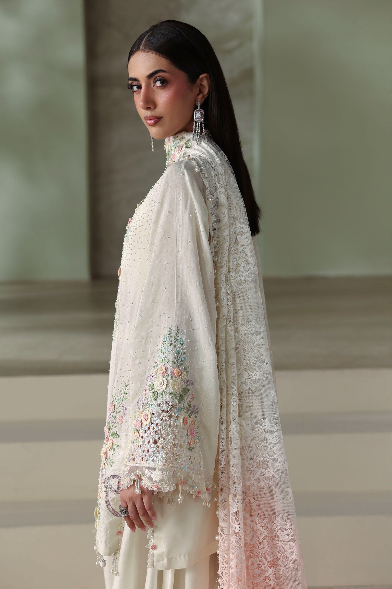 3 Piece Unstitched Embroidered Tusser Silk Suit