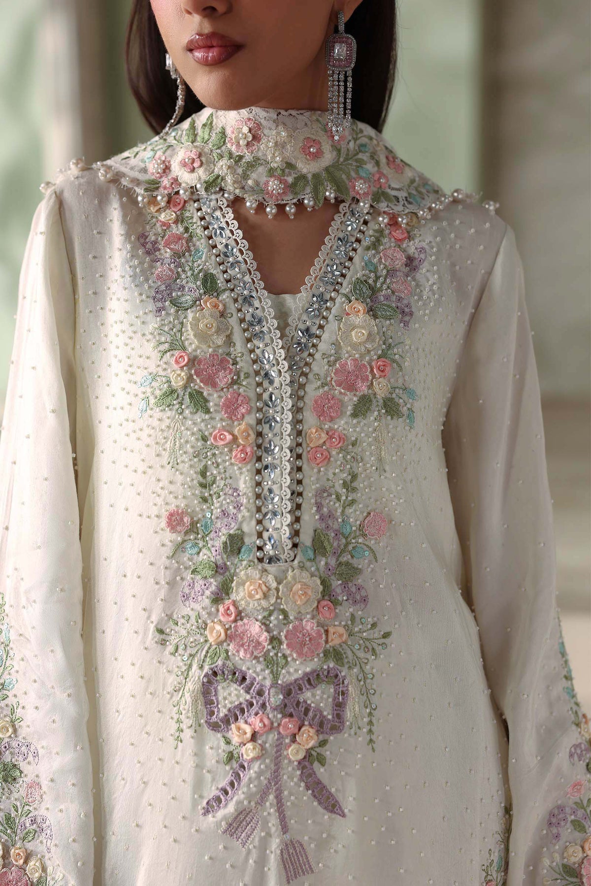 3 Piece Unstitched Embroidered Tusser Silk Suit
