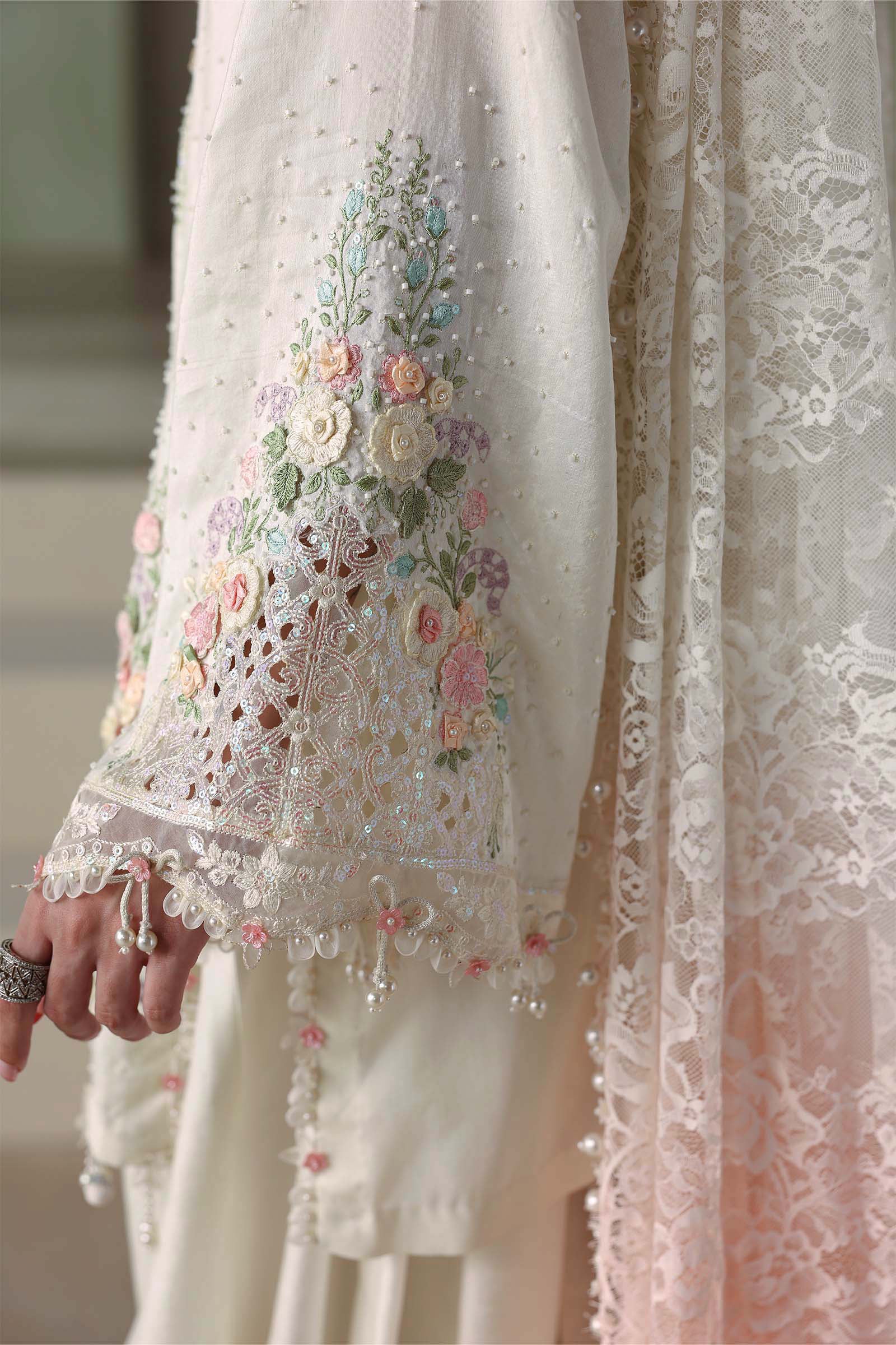 3 Piece Unstitched Embroidered Tusser Silk Suit