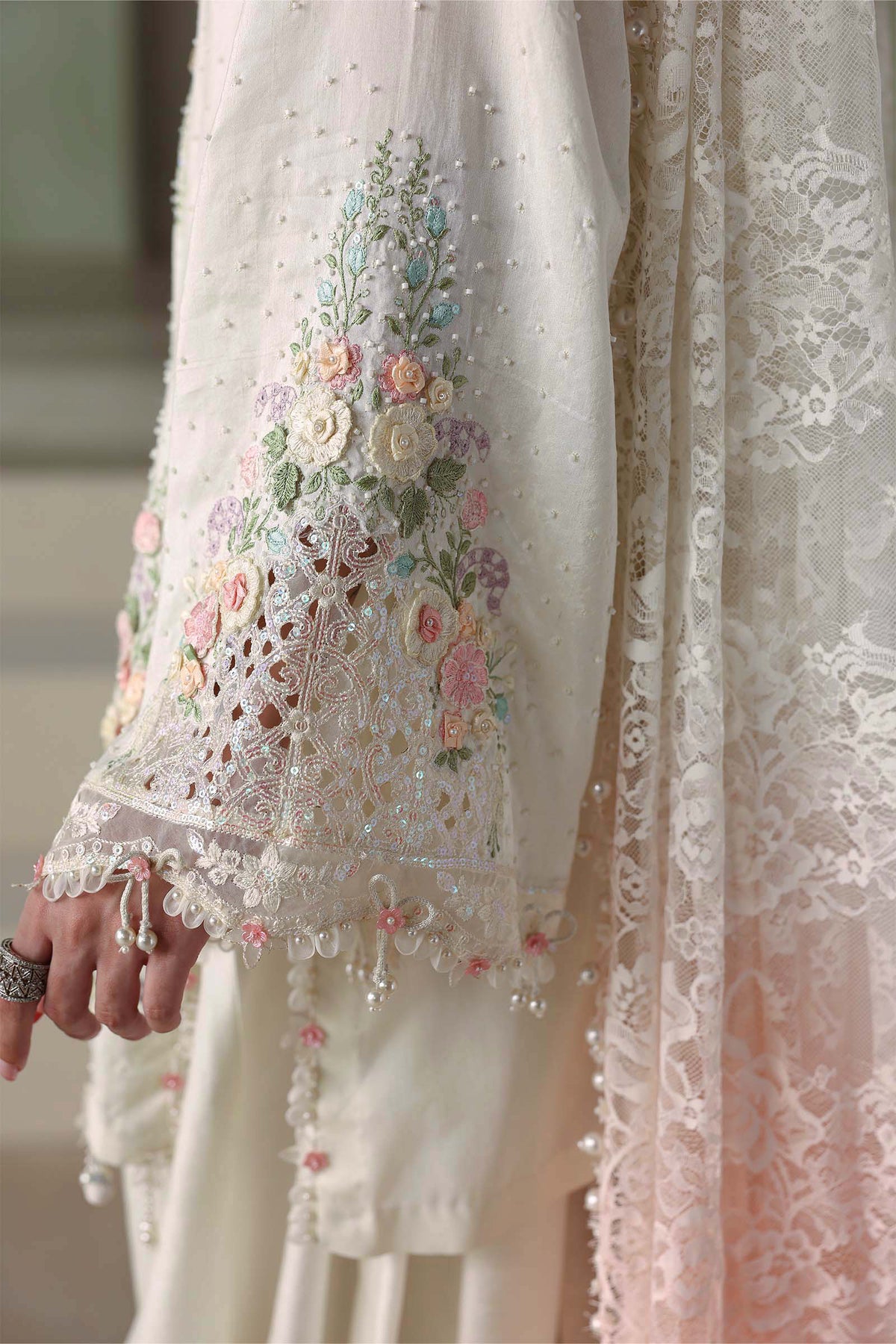 3 Piece Unstitched Embroidered Tusser Silk Suit