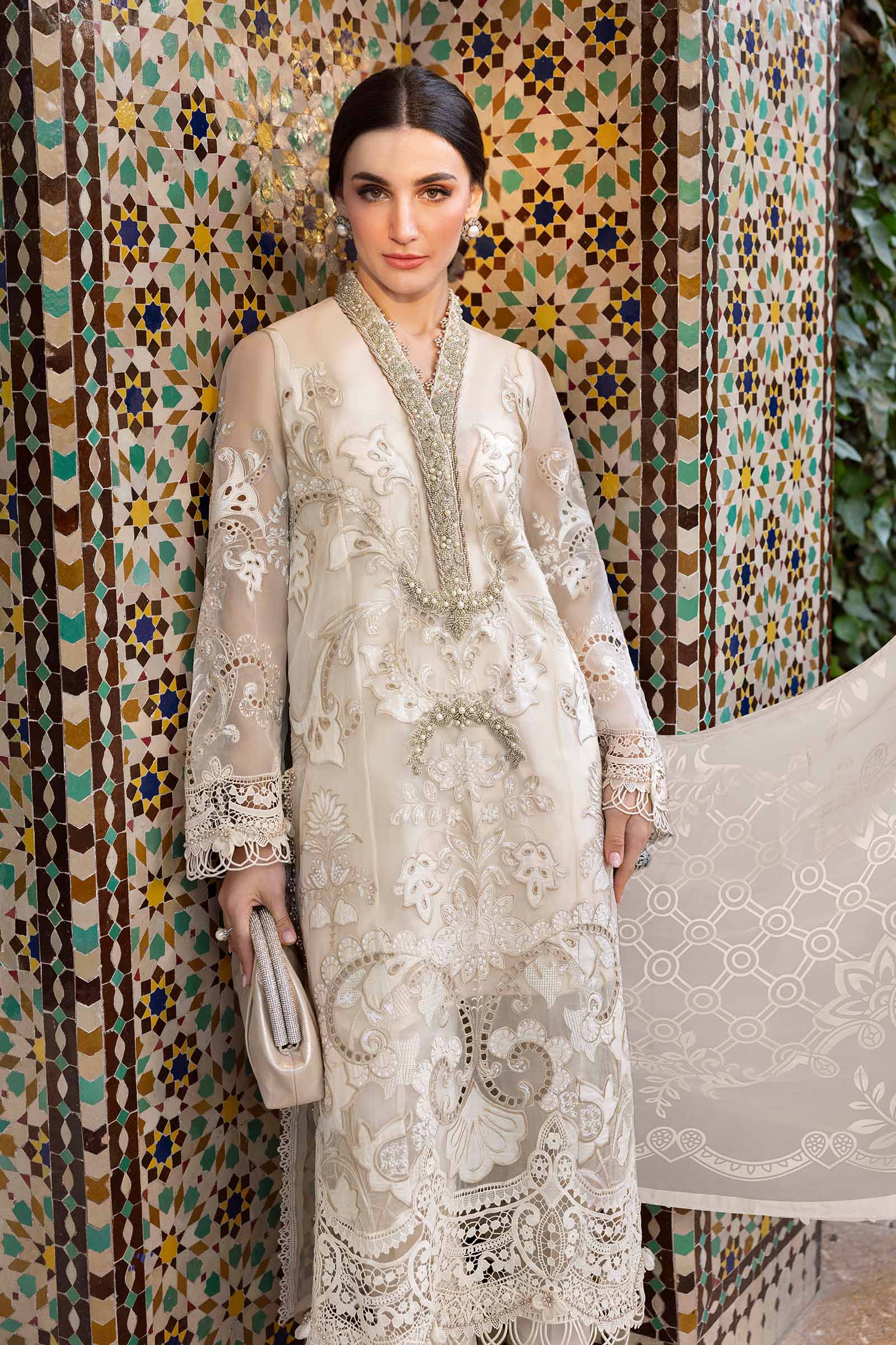 3 Piece Unstitched Embroidered Organza Suit | D-2506-A