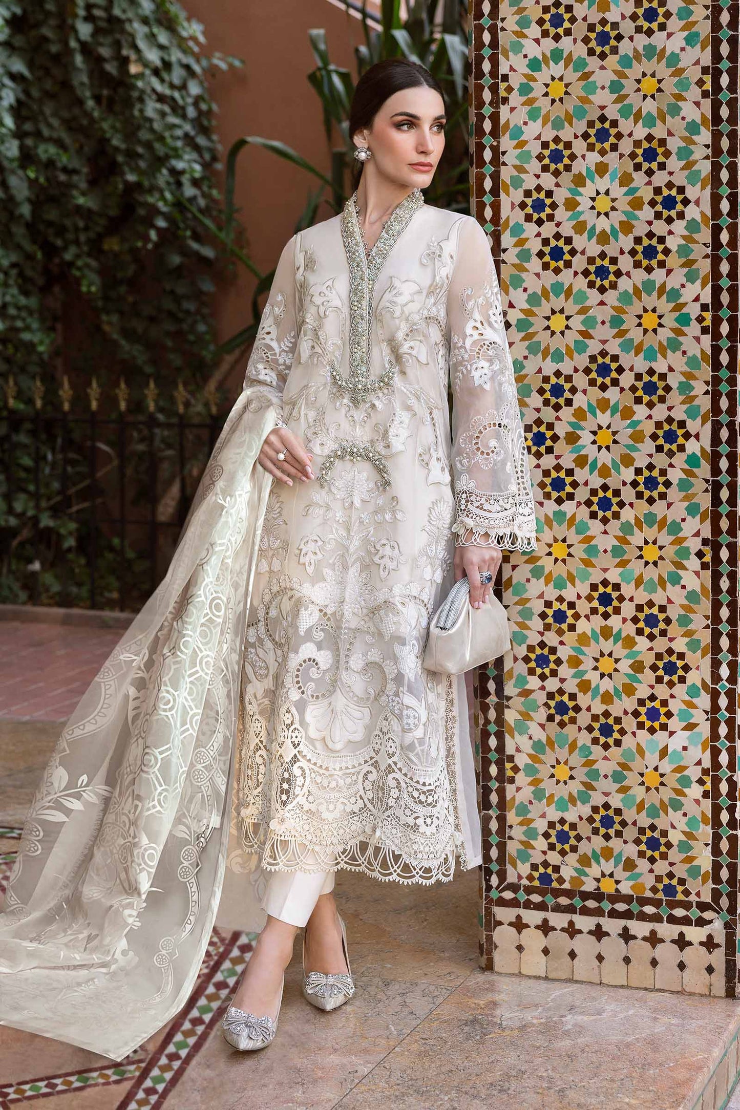 3 Piece Unstitched Embroidered Organza Suit | D-2506-A