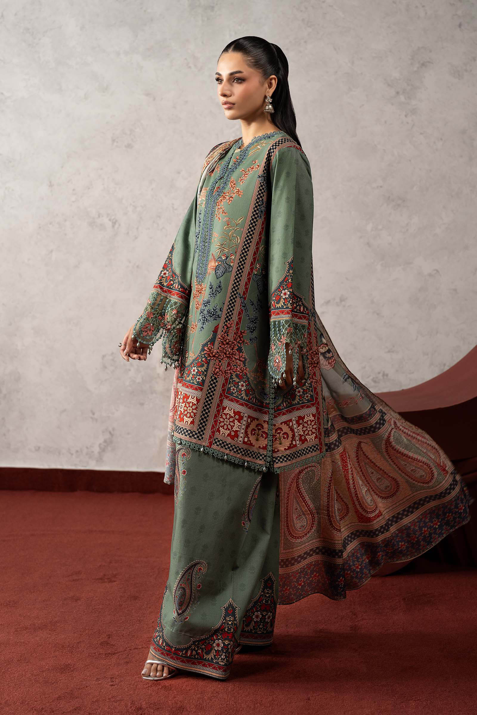 3 Piece Embroidered Cambric Suit