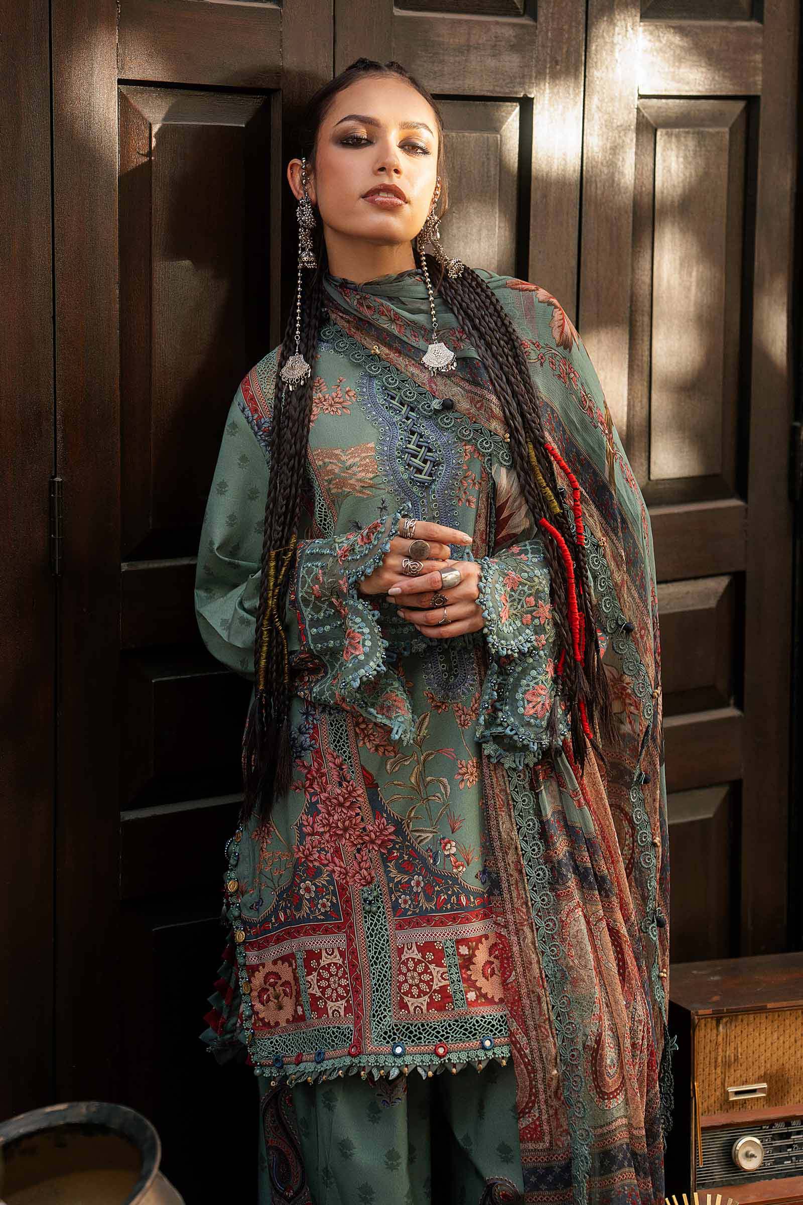 3 Piece Unstitched Embroidered Cambric Suit
