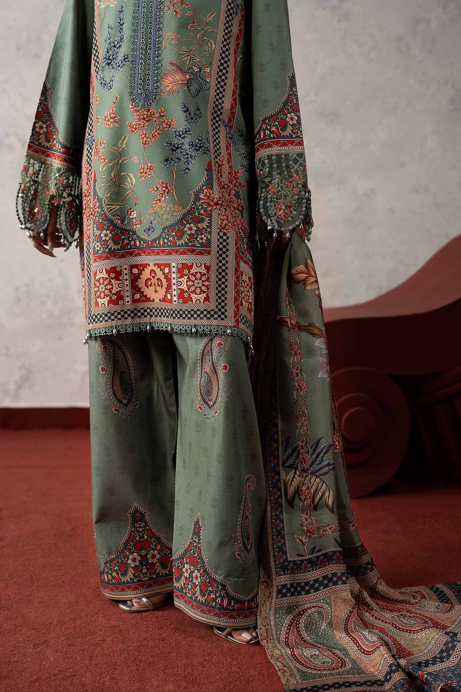 3 Piece Embroidered Cambric Suit