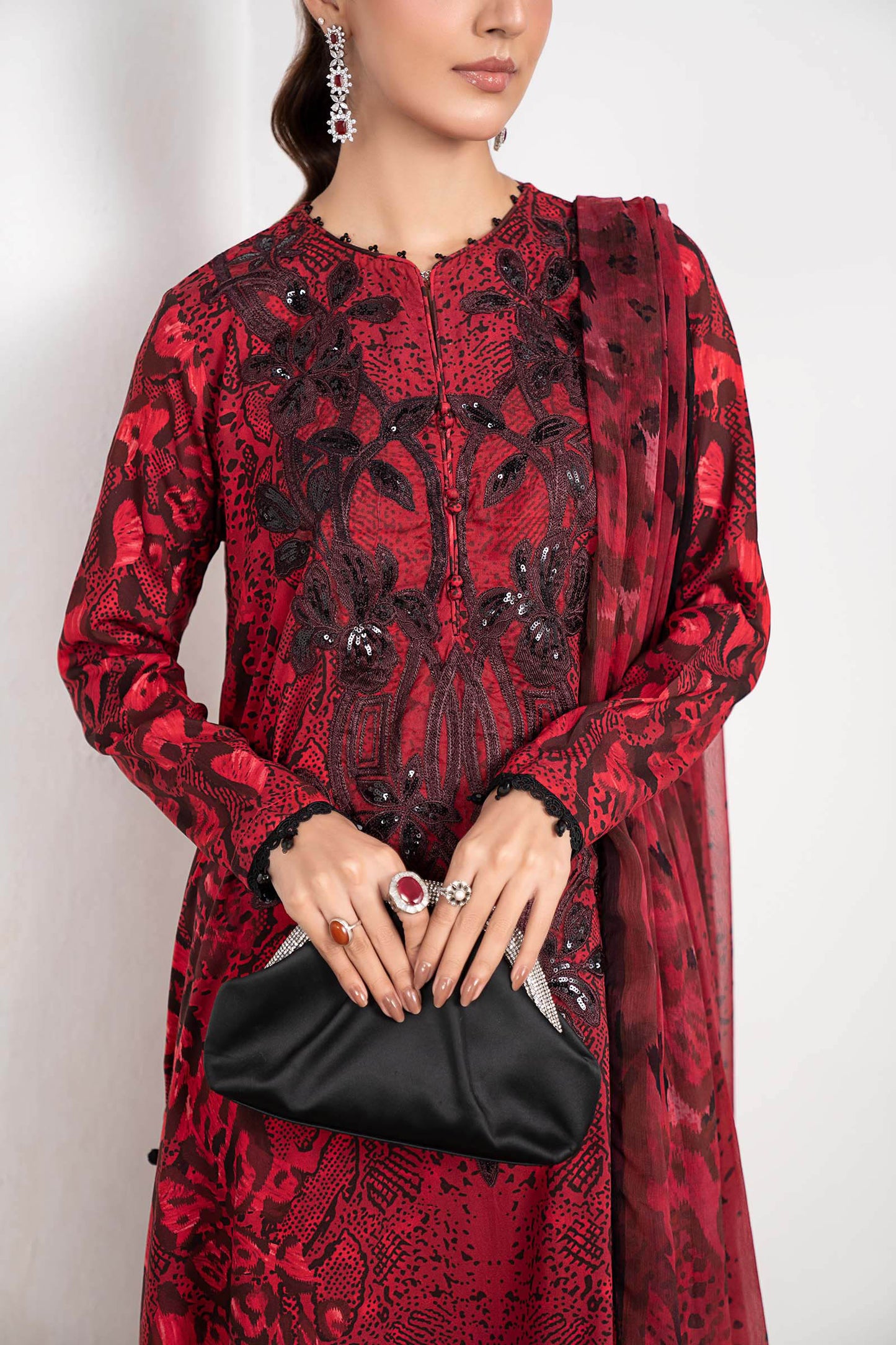 3 Piece Embroidered Linen Suit