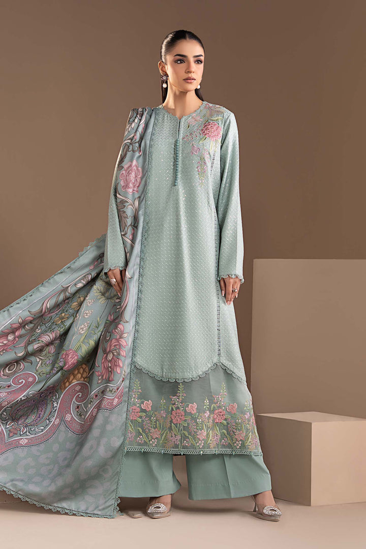 3 Piece Embroidered Twill Linen Suit All Products MS2802A-SML-00A