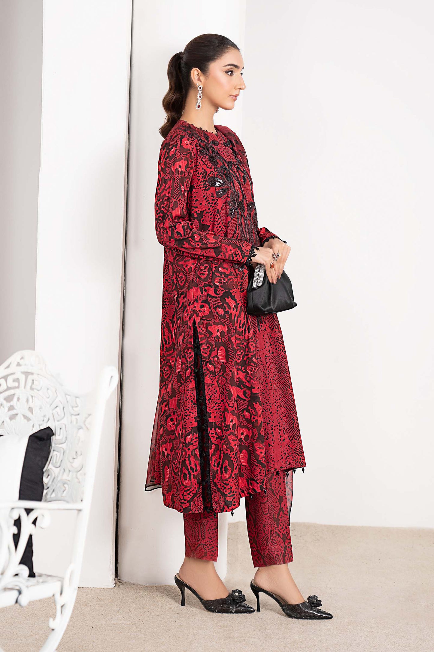 3 Piece Embroidered Linen Suit
