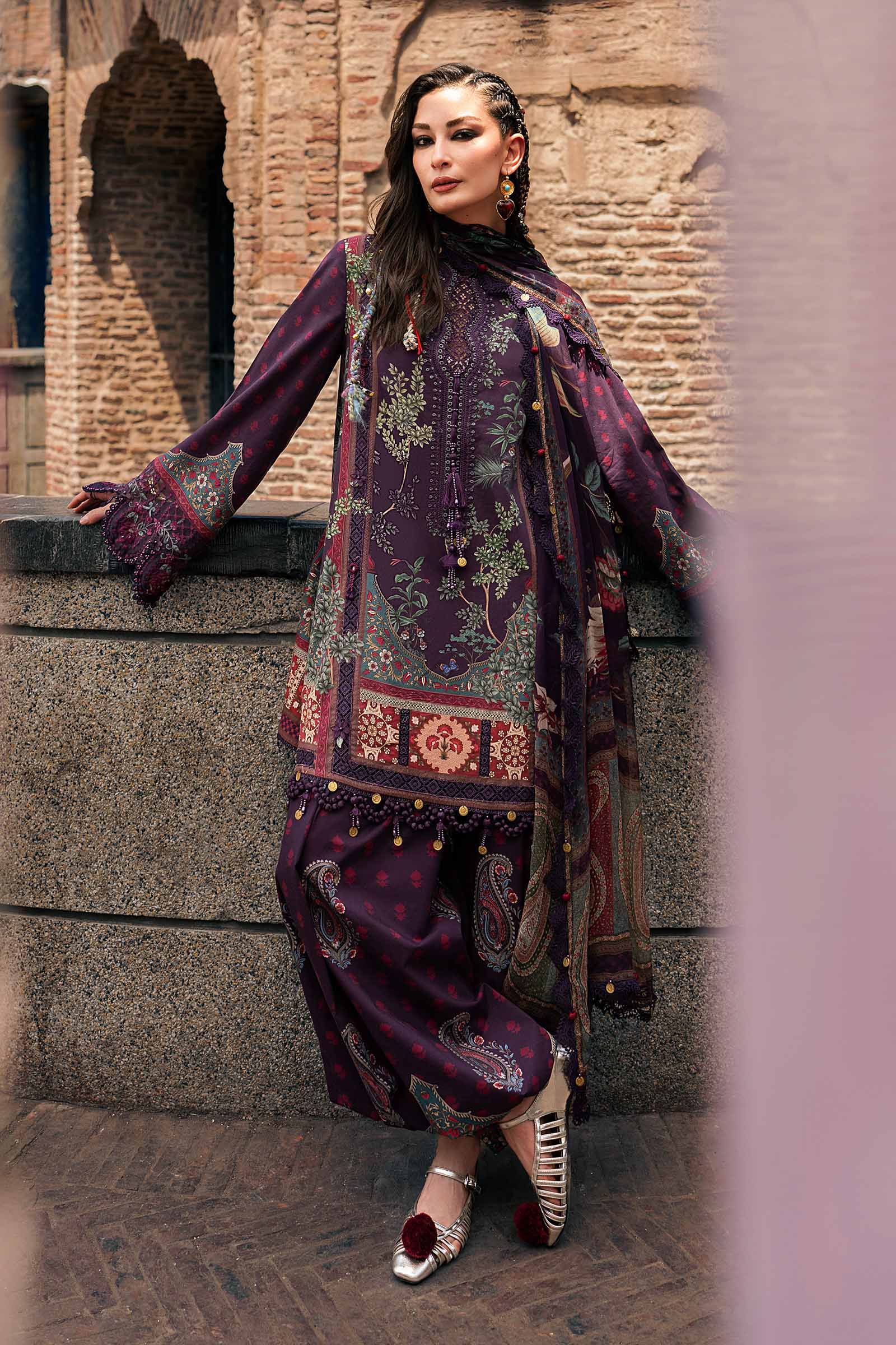 3 Piece Unstitched Embroidered Cambric Suit
