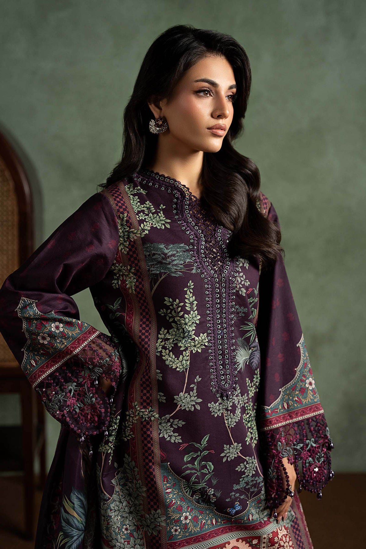 3 Piece Embroidered Cambric Suit