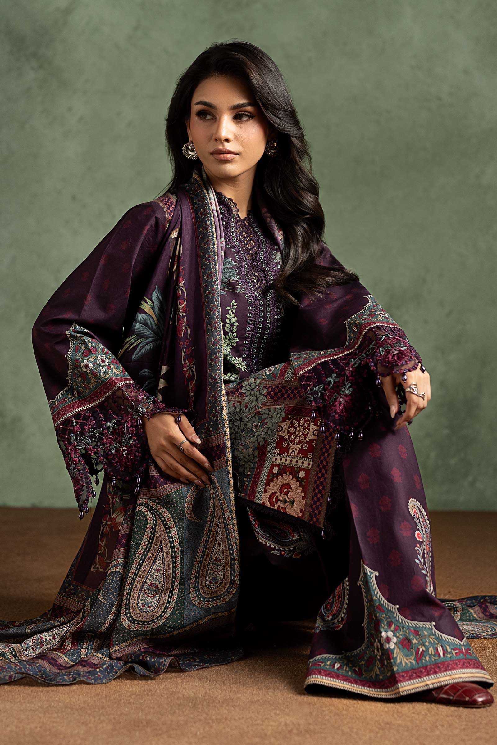 3 Piece Embroidered Cambric Suit