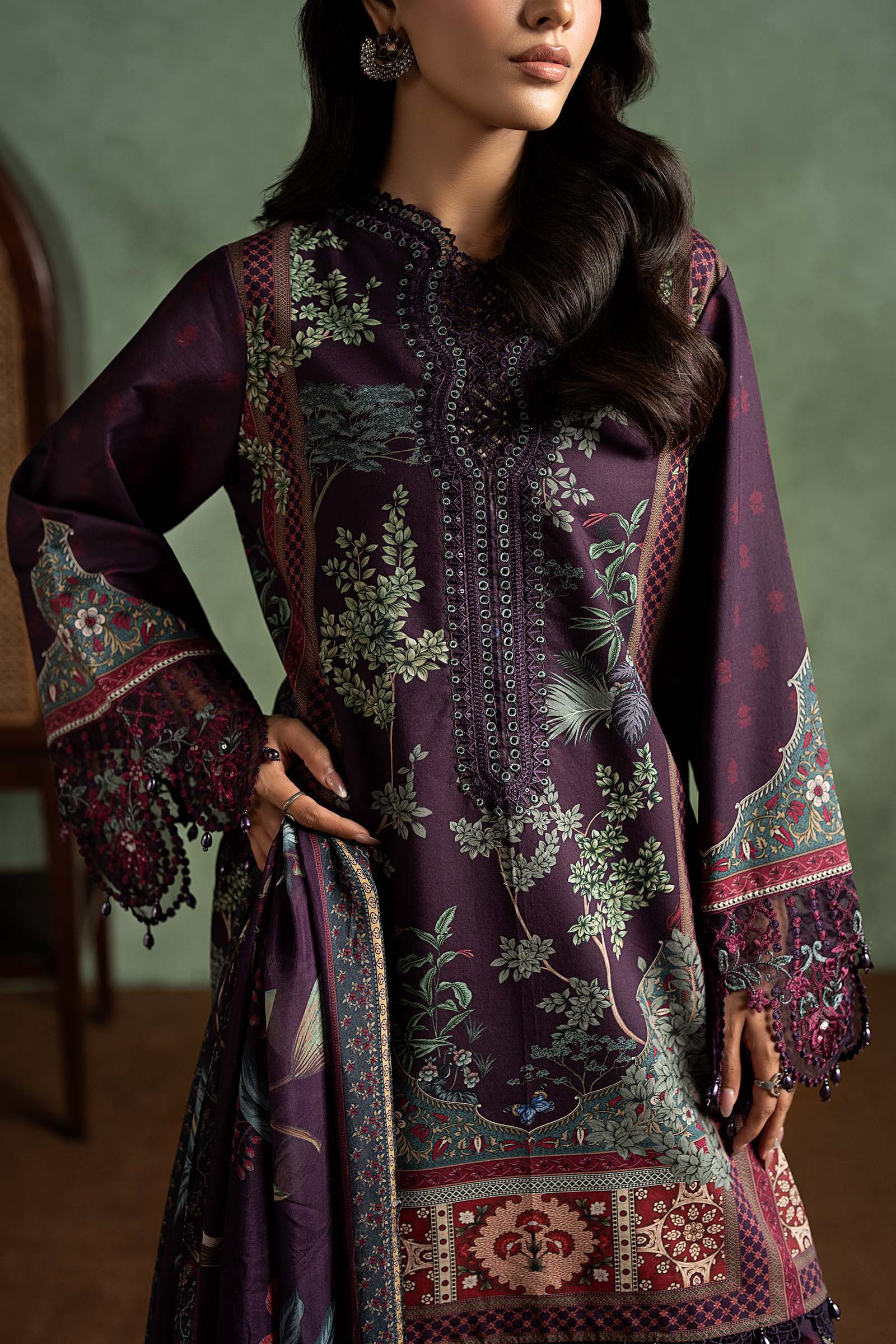 3 Piece Embroidered Cambric Suit