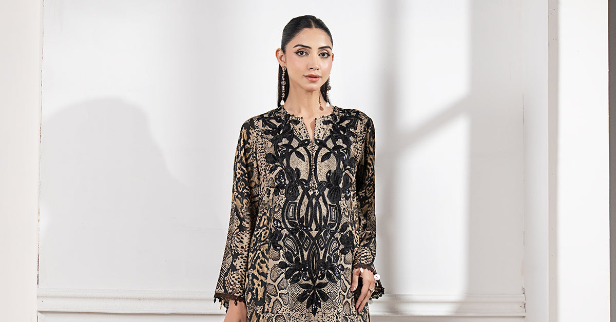 3 Piece Embroidered Linen Suit