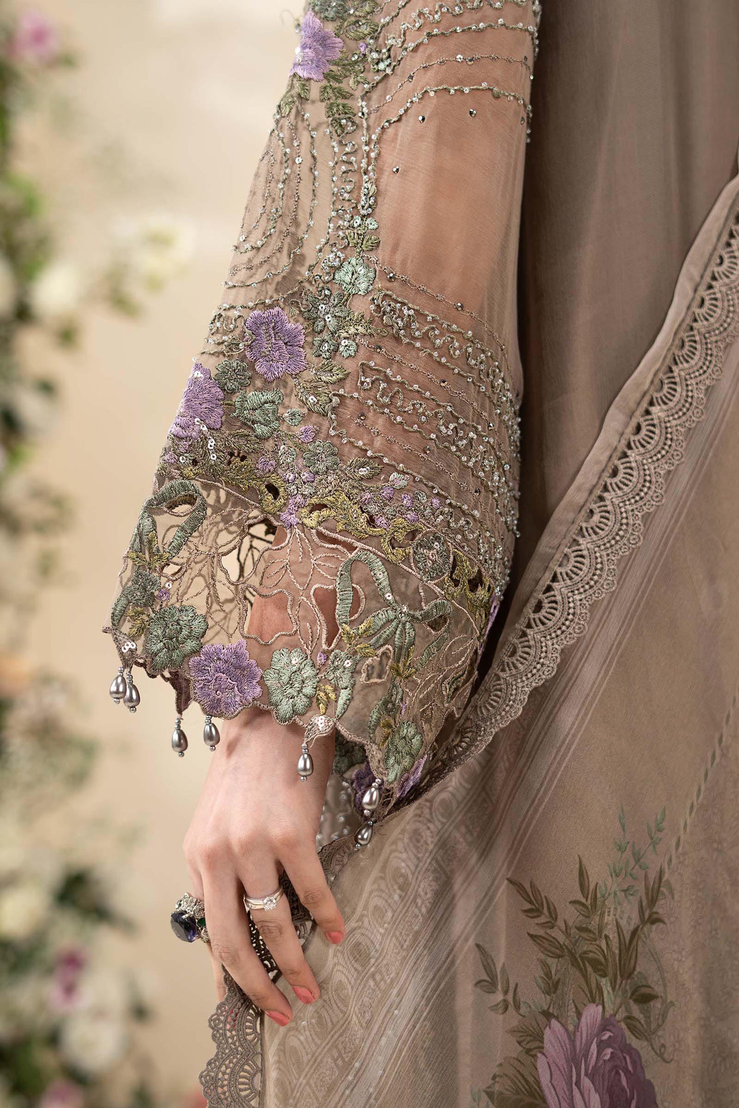 3 Piece Embroidered Chiffon Suit