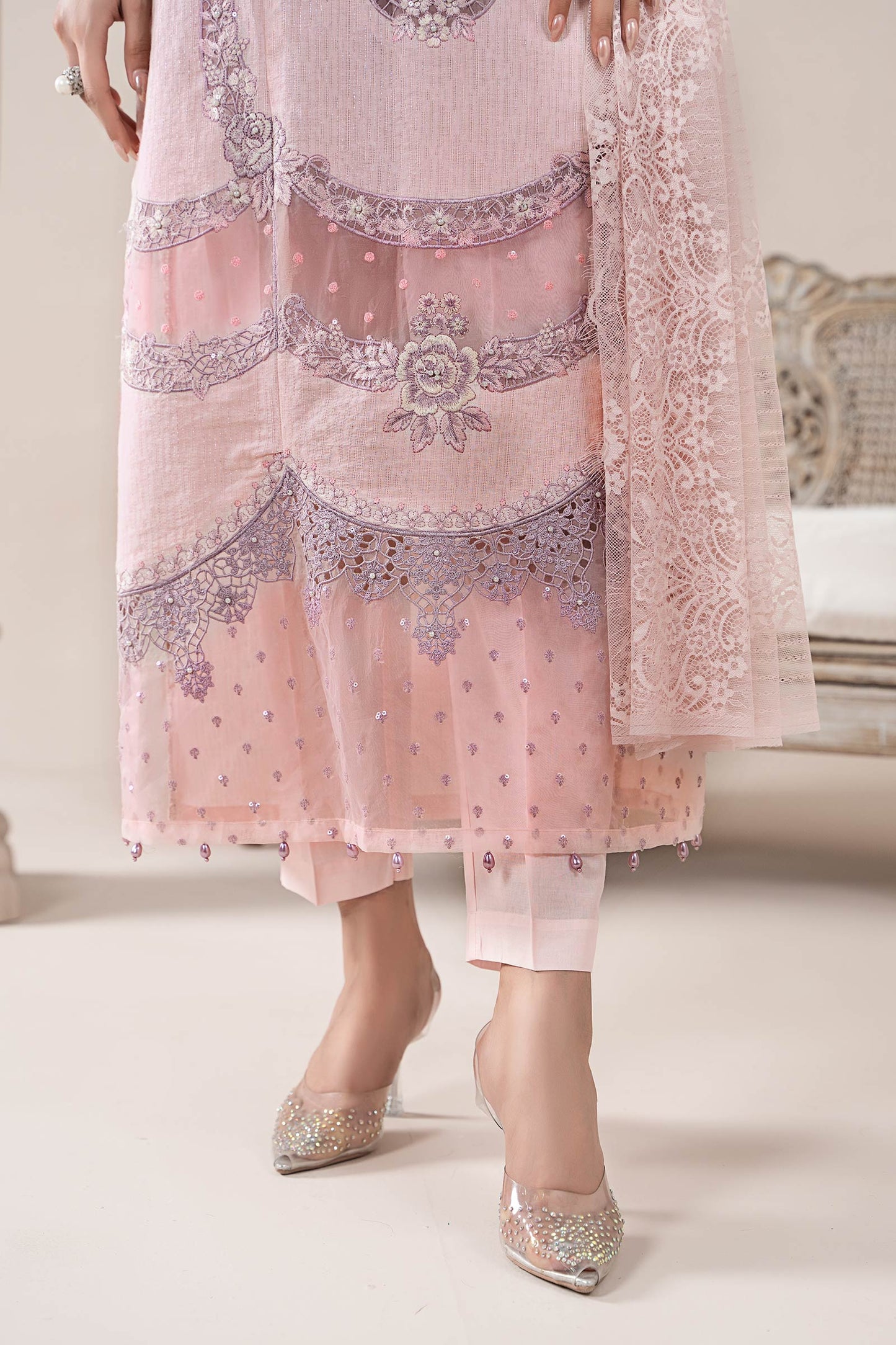 3 Piece Embroidered Jacquard Lawn Suit | ELS-25-02