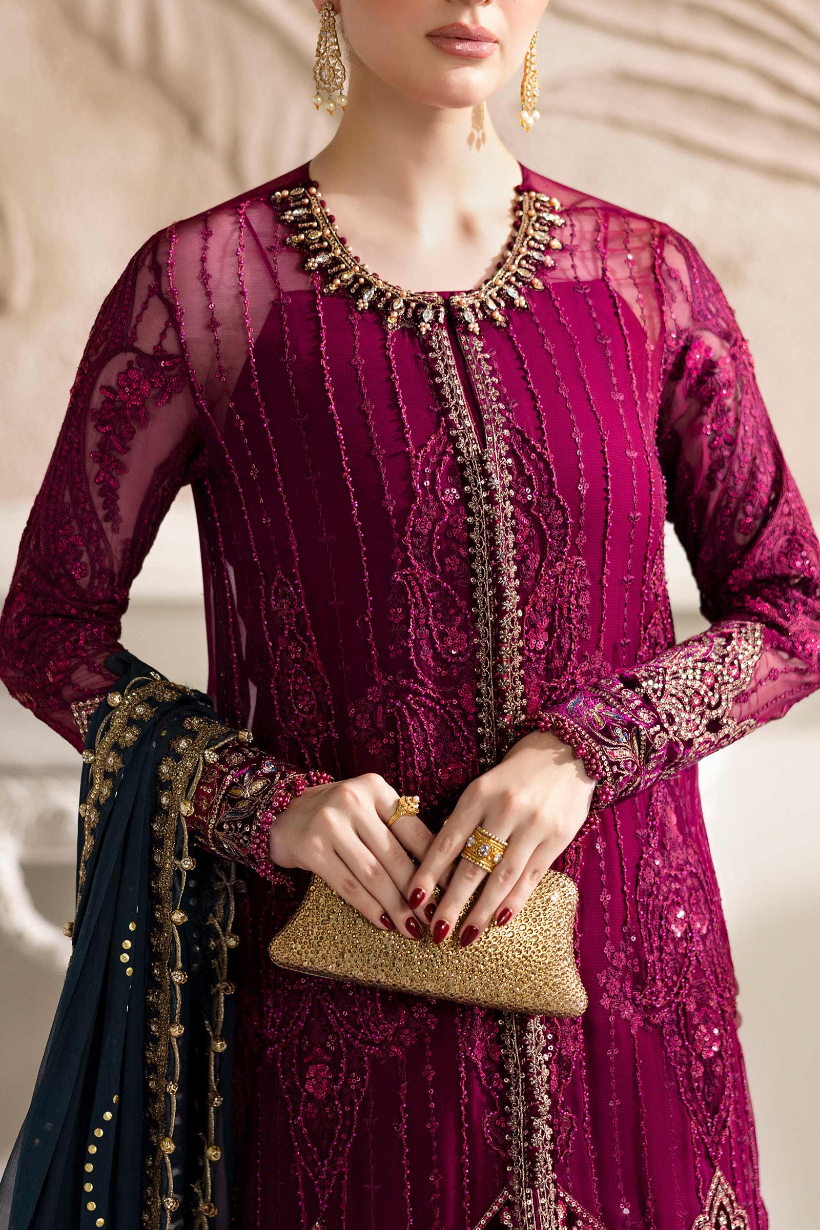 3 Piece Unstitched Embroidered Chiffon Suit | MPC-25-102