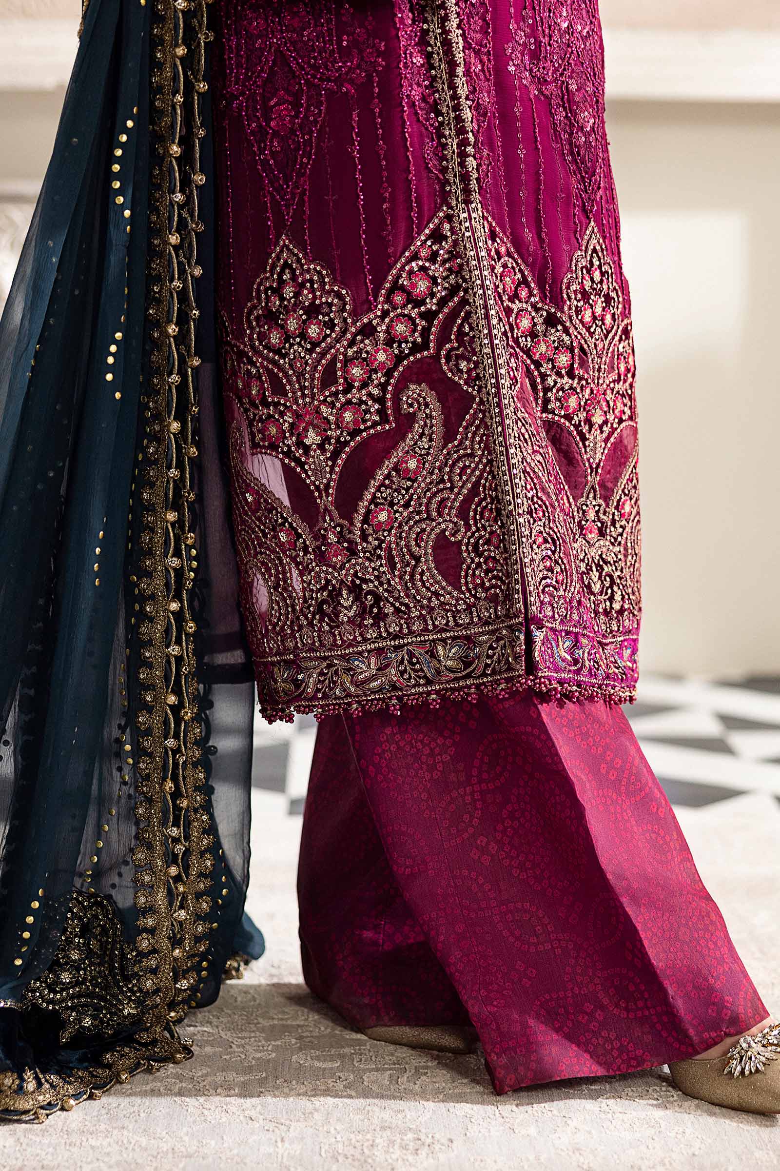 3 Piece Unstitched Embroidered Chiffon Suit | MPC-25-102