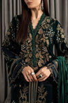 3 Piece Embroidered Velvet Suit