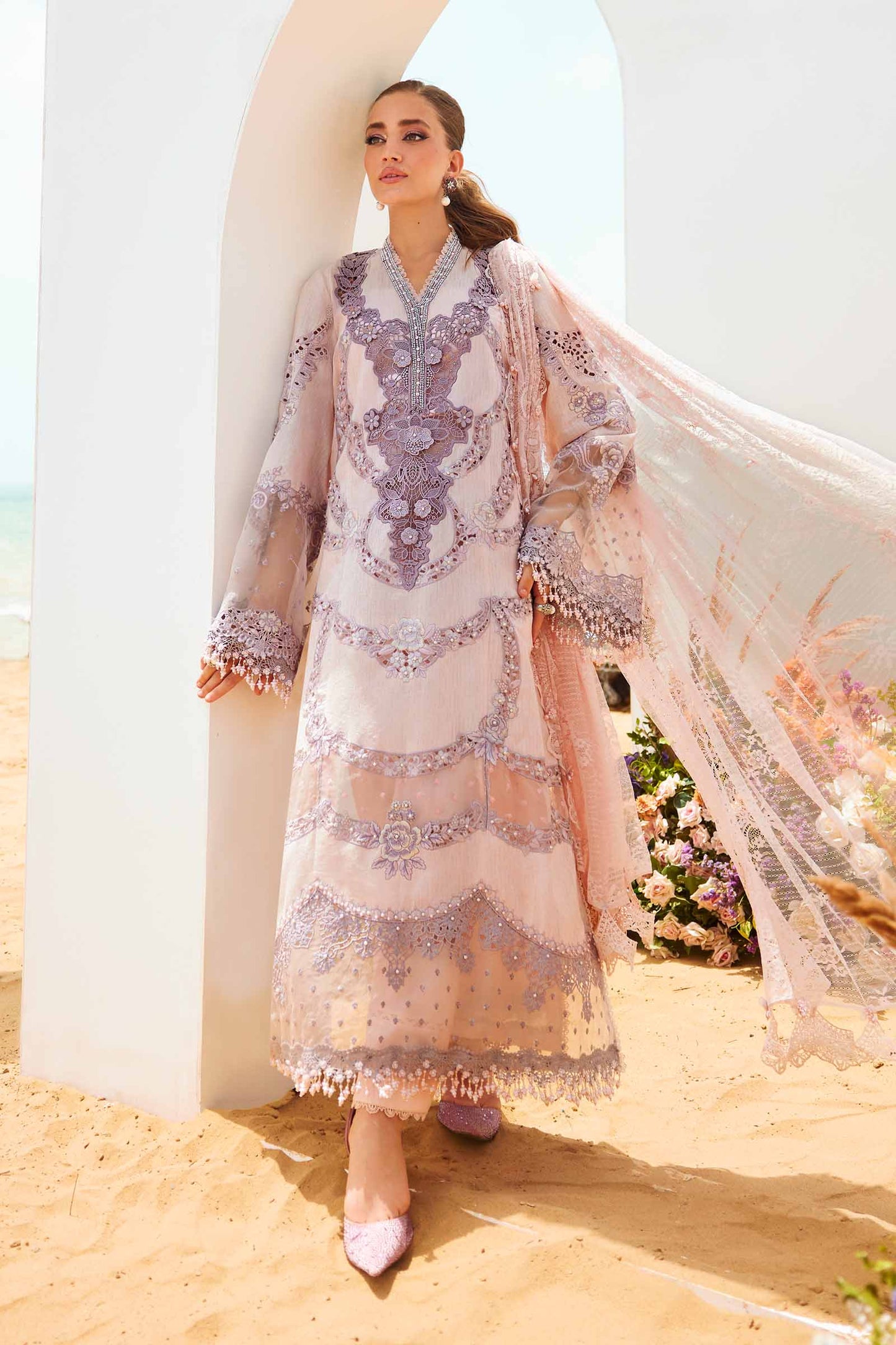 3 Piece Unstitched Embroidered Jacquard Lawn Suit | EID LAWN-25-02