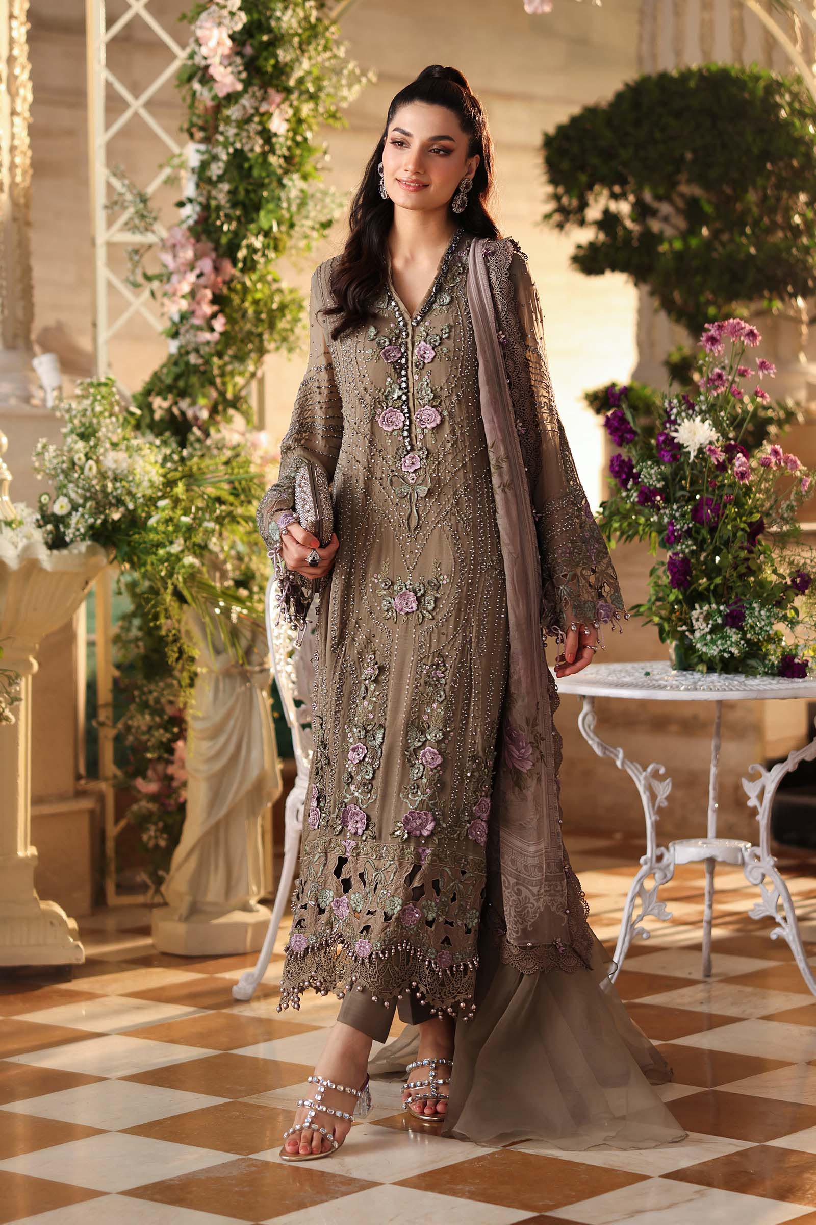 3 Piece Unstitched Embroidered Chiffon Suit