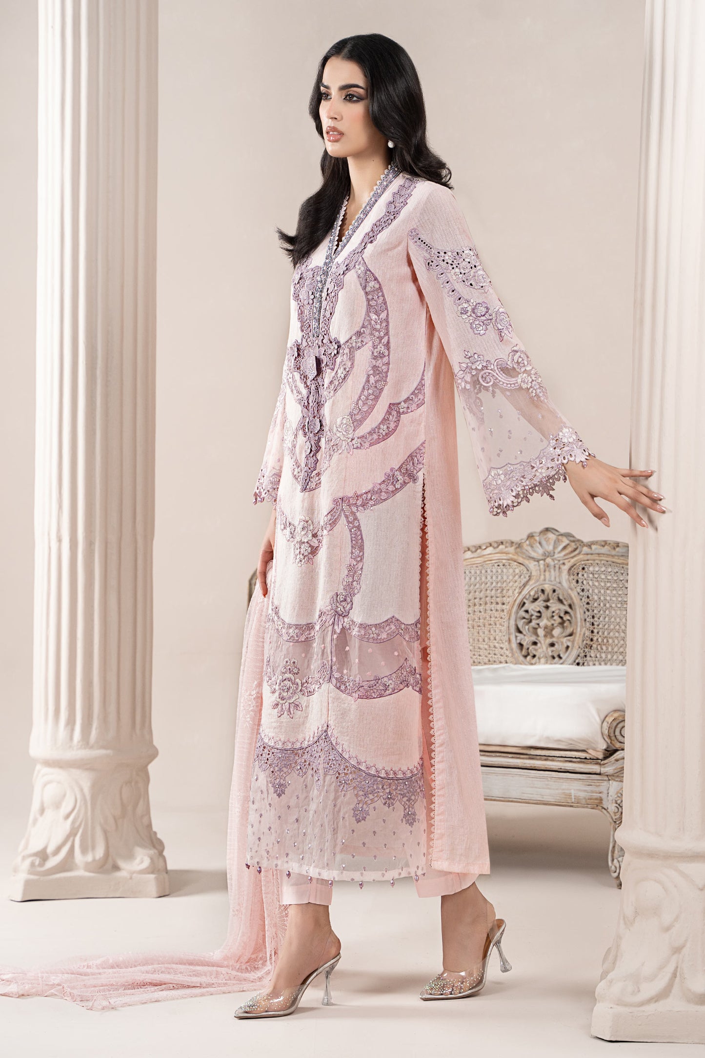 3 Piece Embroidered Jacquard Lawn Suit | ELS-25-02