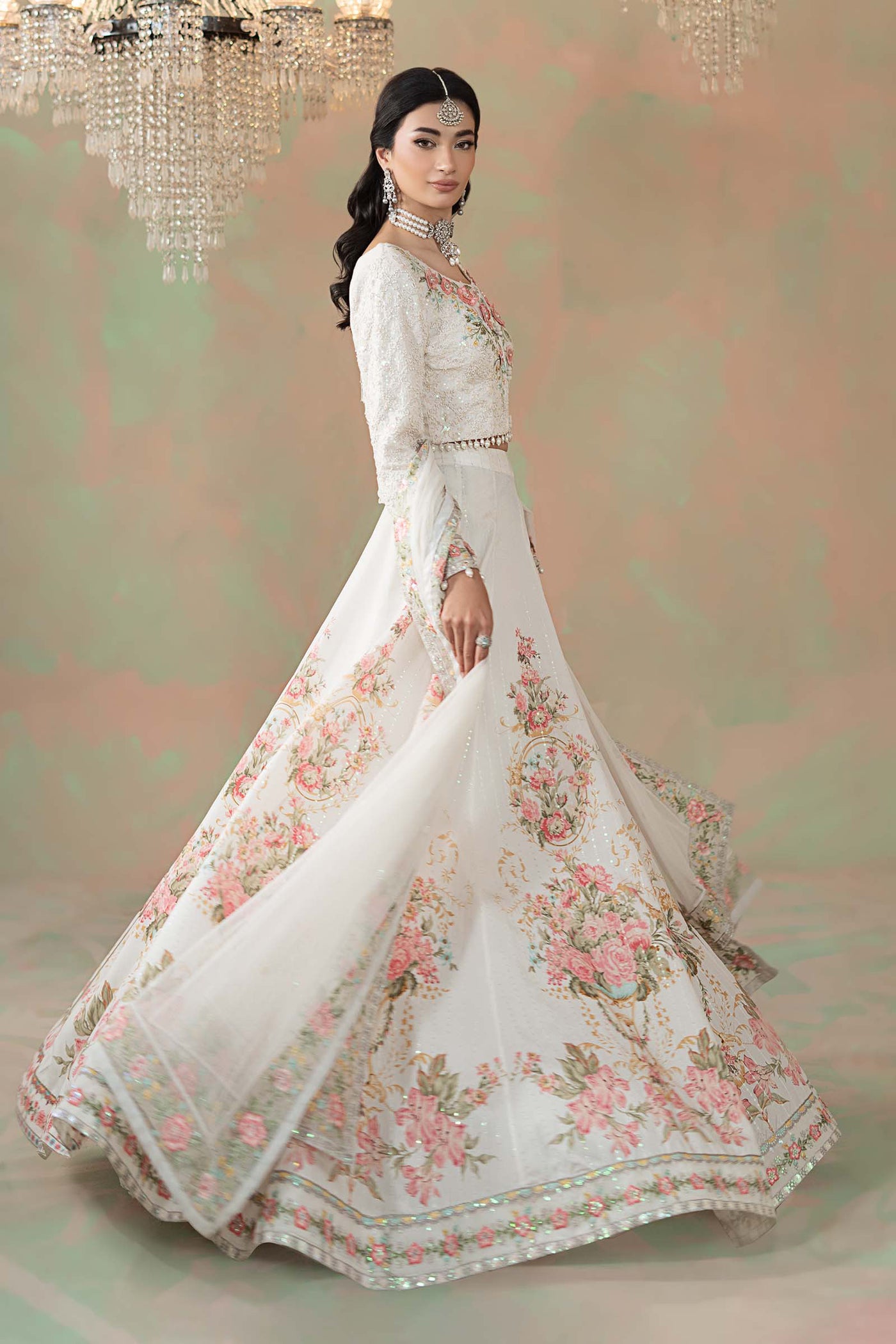 3 Piece Embroidered Raw Silk Suit